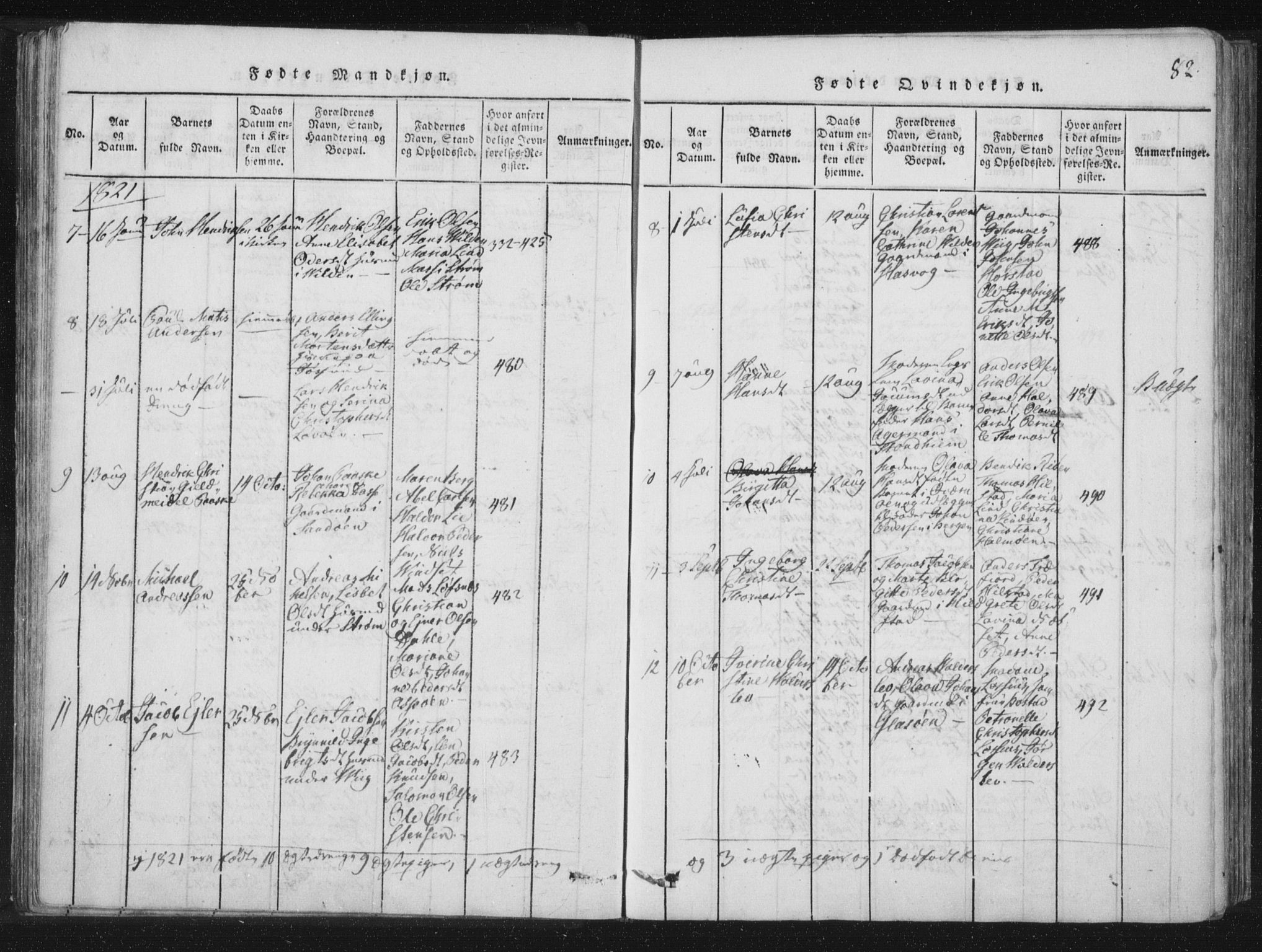 Ministerialprotokoller, klokkerbøker og fødselsregistre - Nord-Trøndelag, SAT/A-1458/773/L0609: Parish register (official) no. 773A03 /3, 1815-1830, p. 82