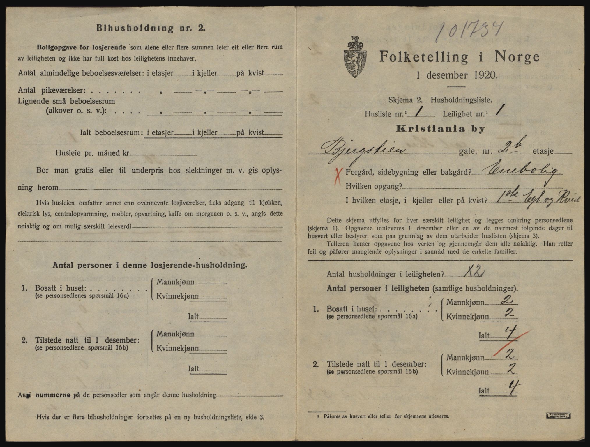 SAO, 1920 census for Kristiania, 1920, p. 4532