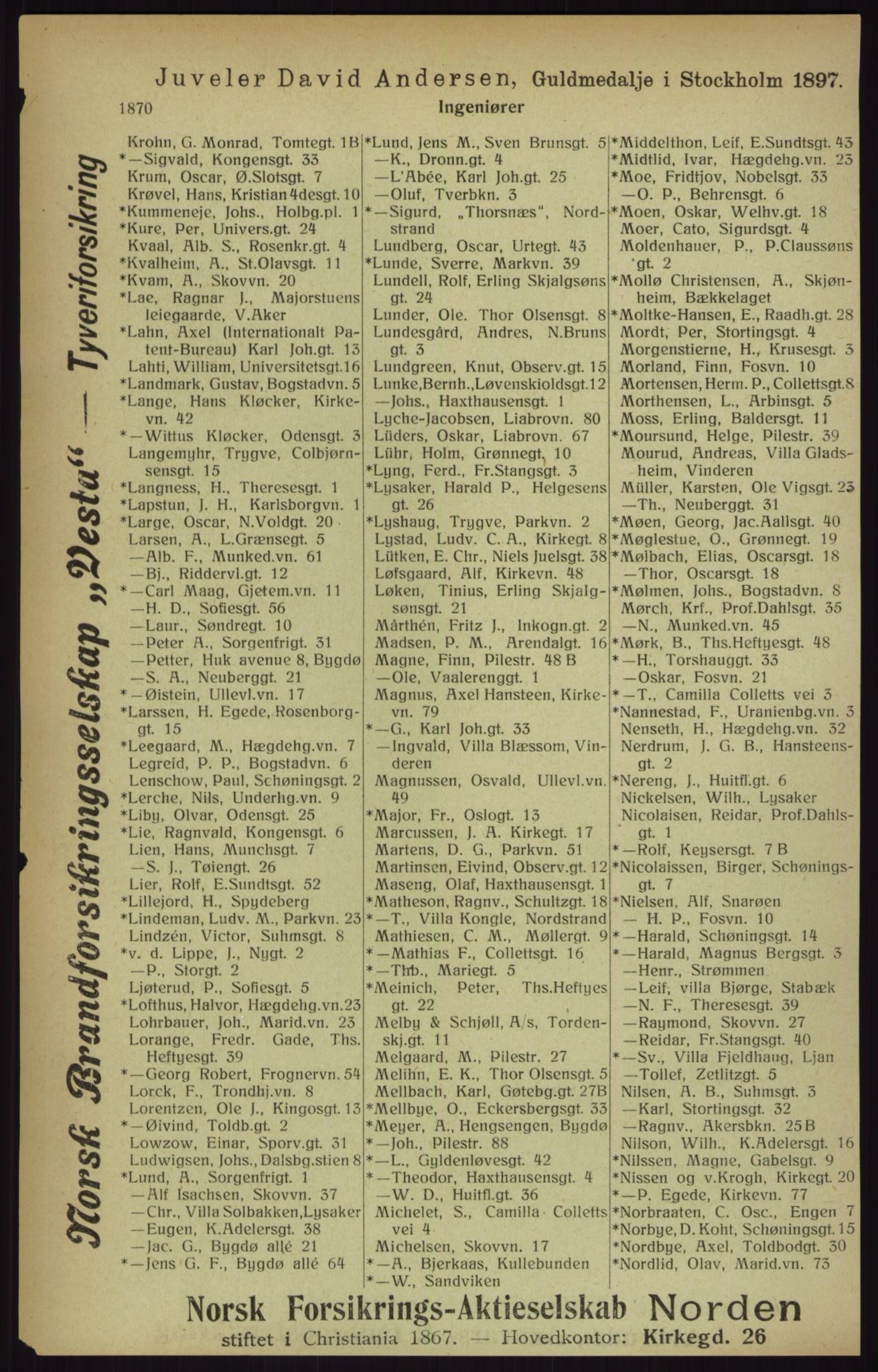 Kristiania/Oslo adressebok, PUBL/-, 1916, p. 1870