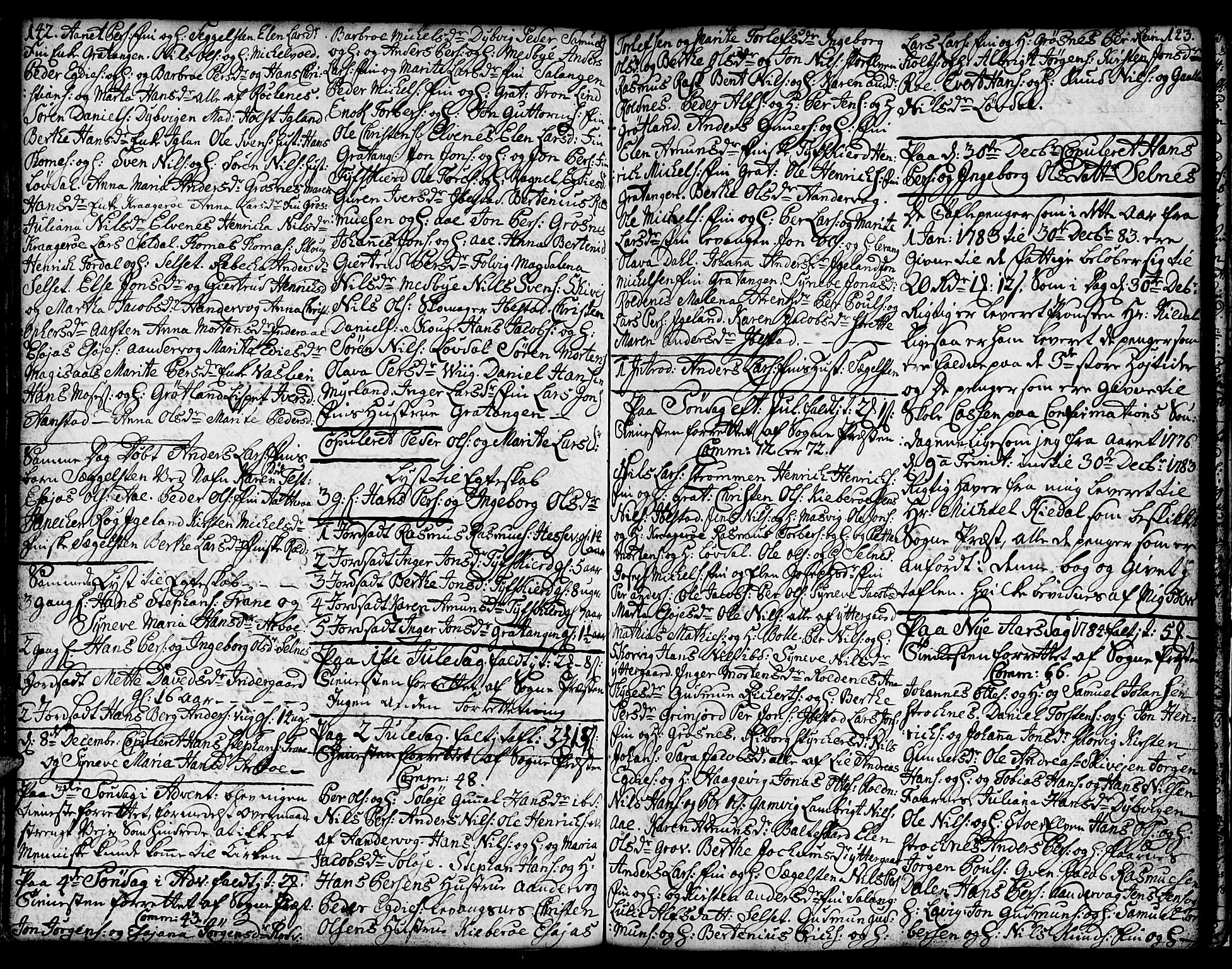Ibestad sokneprestembete, SATØ/S-0077/H/Ha/Hab/L0001klokker: Parish register (copy) no. 1, 1776-1808, p. 142-143