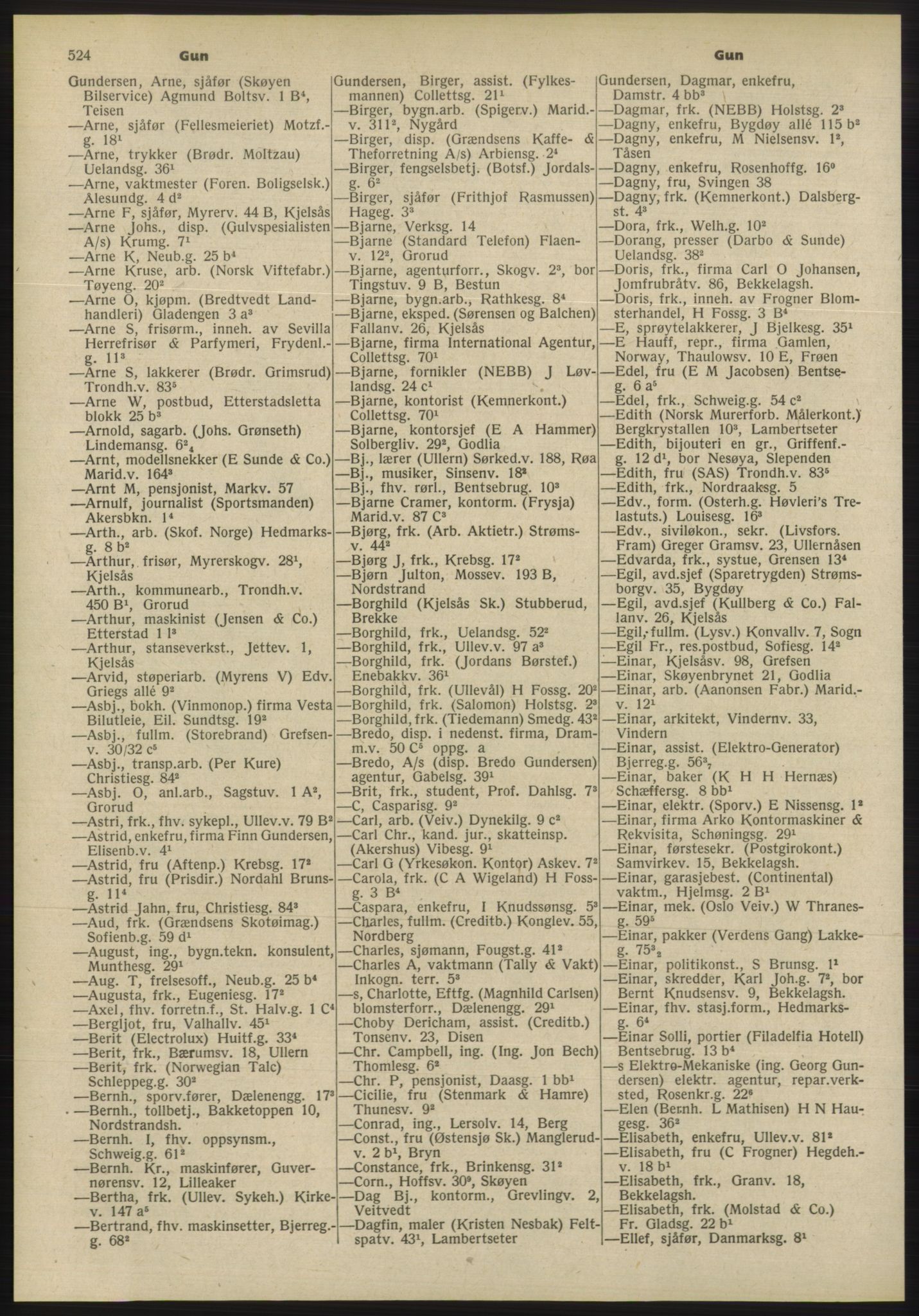 Kristiania/Oslo adressebok, PUBL/-, 1955, p. 524