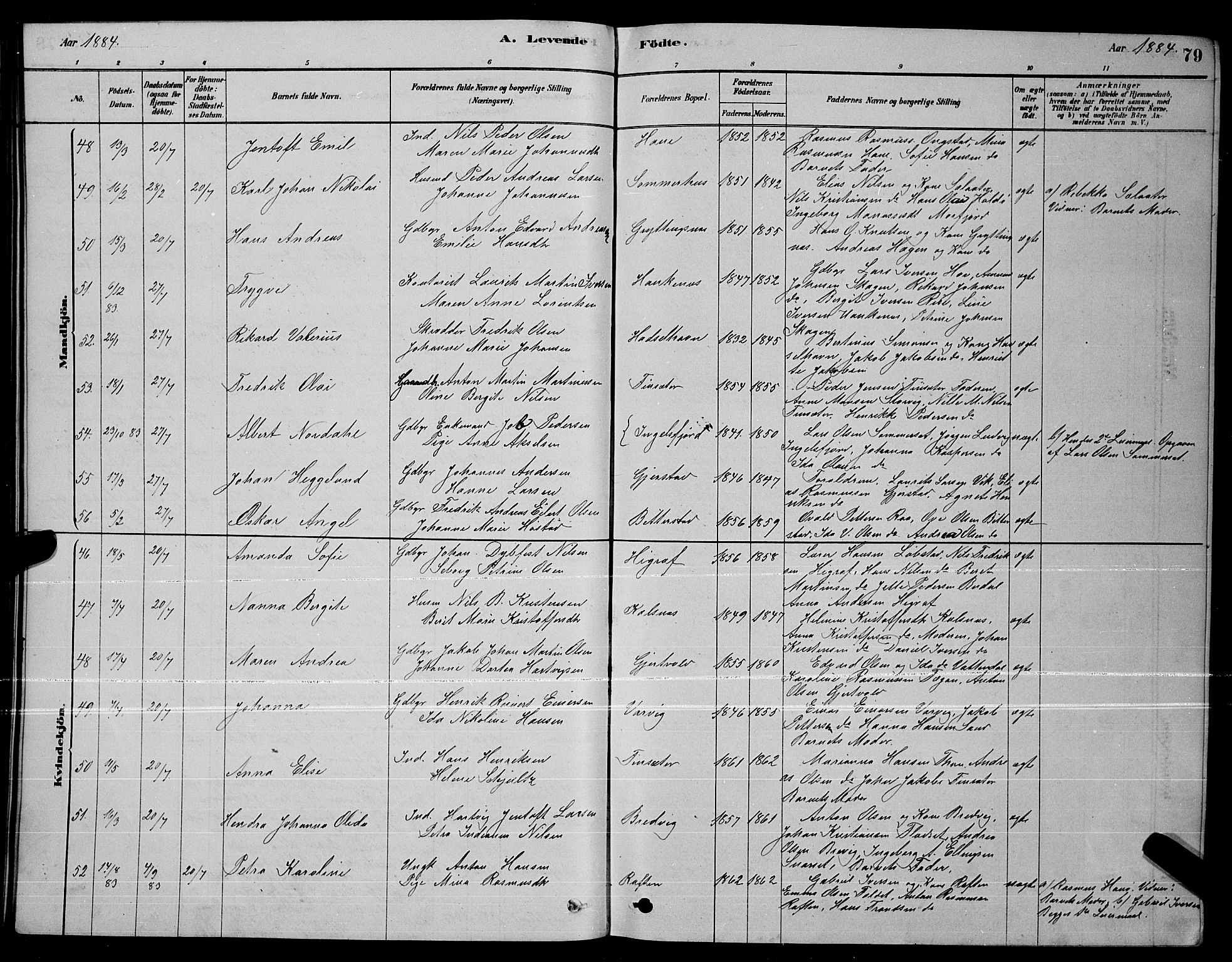Ministerialprotokoller, klokkerbøker og fødselsregistre - Nordland, SAT/A-1459/888/L1267: Parish register (copy) no. 888C05, 1878-1890, p. 79