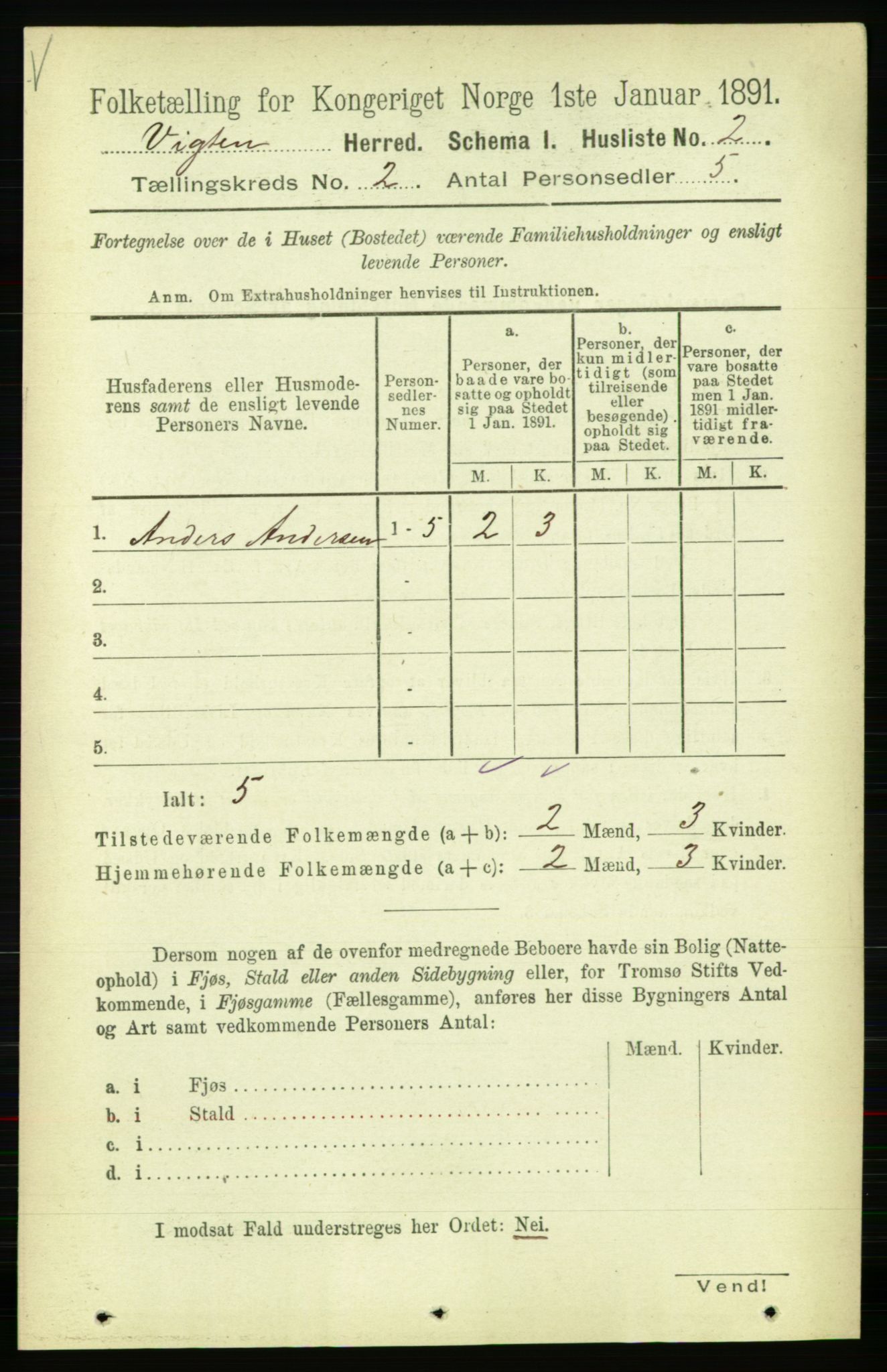 RA, 1891 census for 1750 Vikna, 1891, p. 784