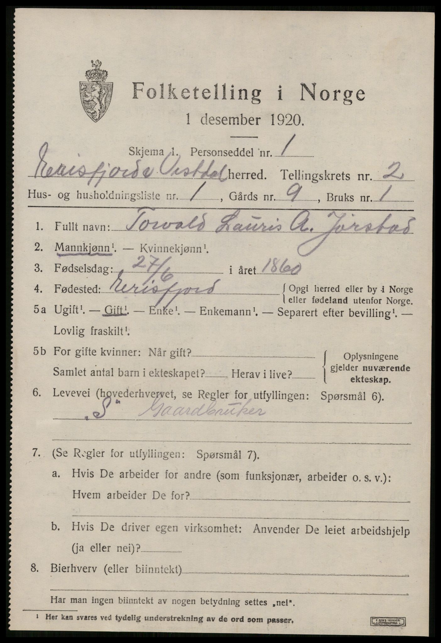 SAT, 1920 census for Eresfjord og Vistdal, 1920, p. 941