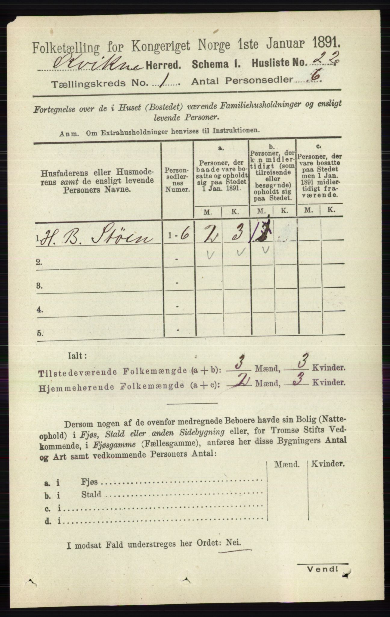 RA, 1891 census for 0440 Kvikne, 1891, p. 38