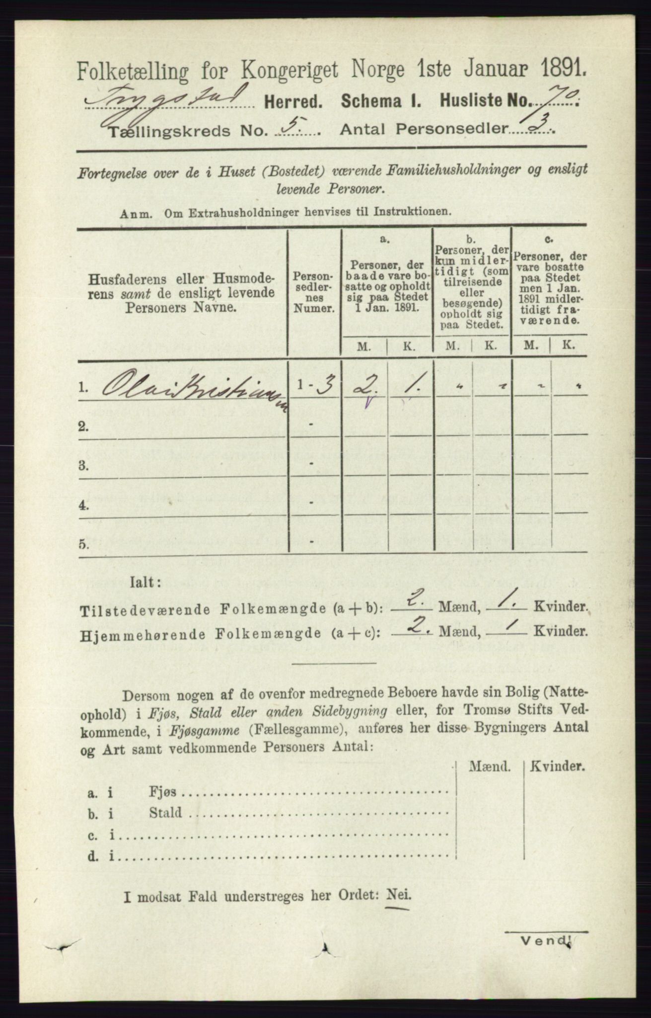 RA, 1891 Census for 0122 Trøgstad, 1891, p. 2013