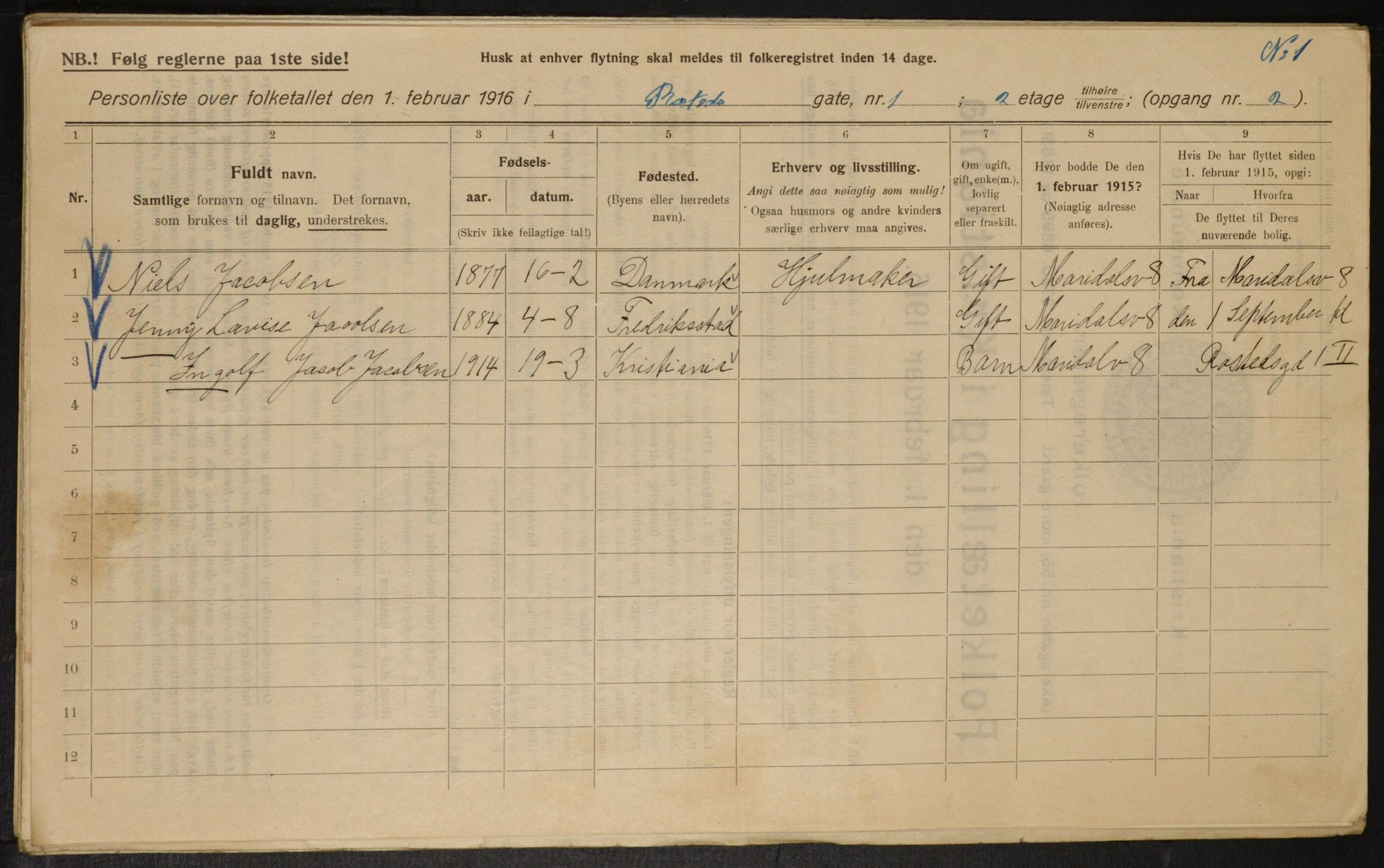 OBA, Municipal Census 1916 for Kristiania, 1916, p. 86350