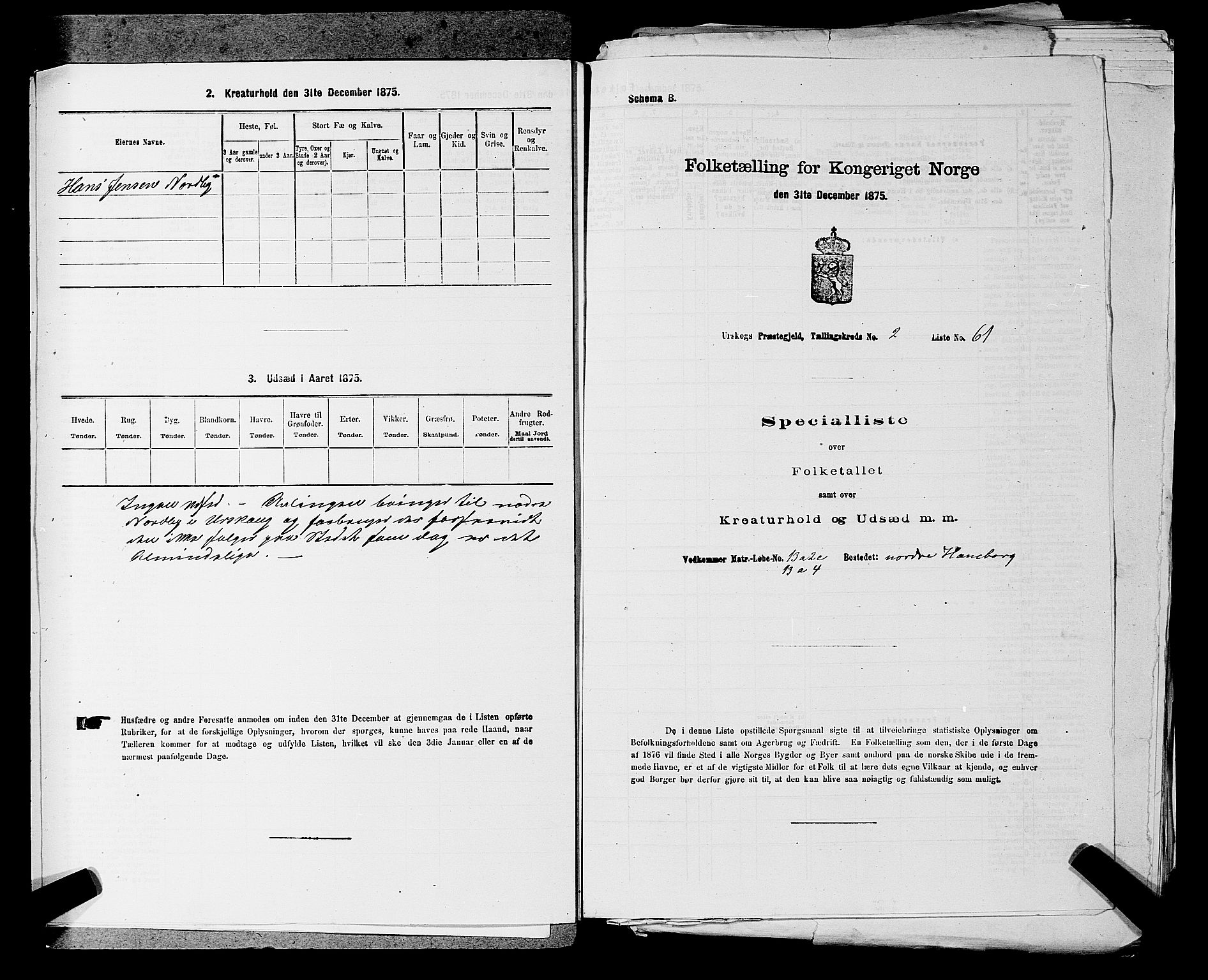 RA, 1875 census for 0224P Aurskog, 1875, p. 260