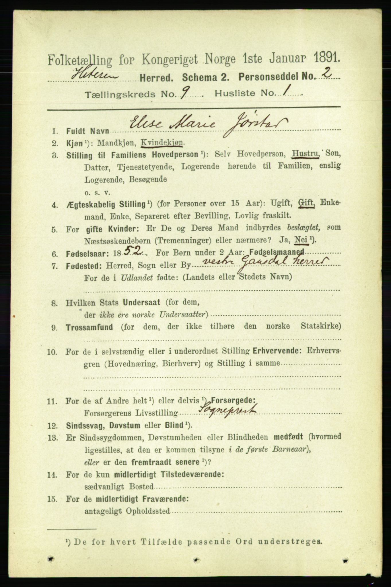 RA, 1891 census for 1617 Hitra, 1891, p. 1750