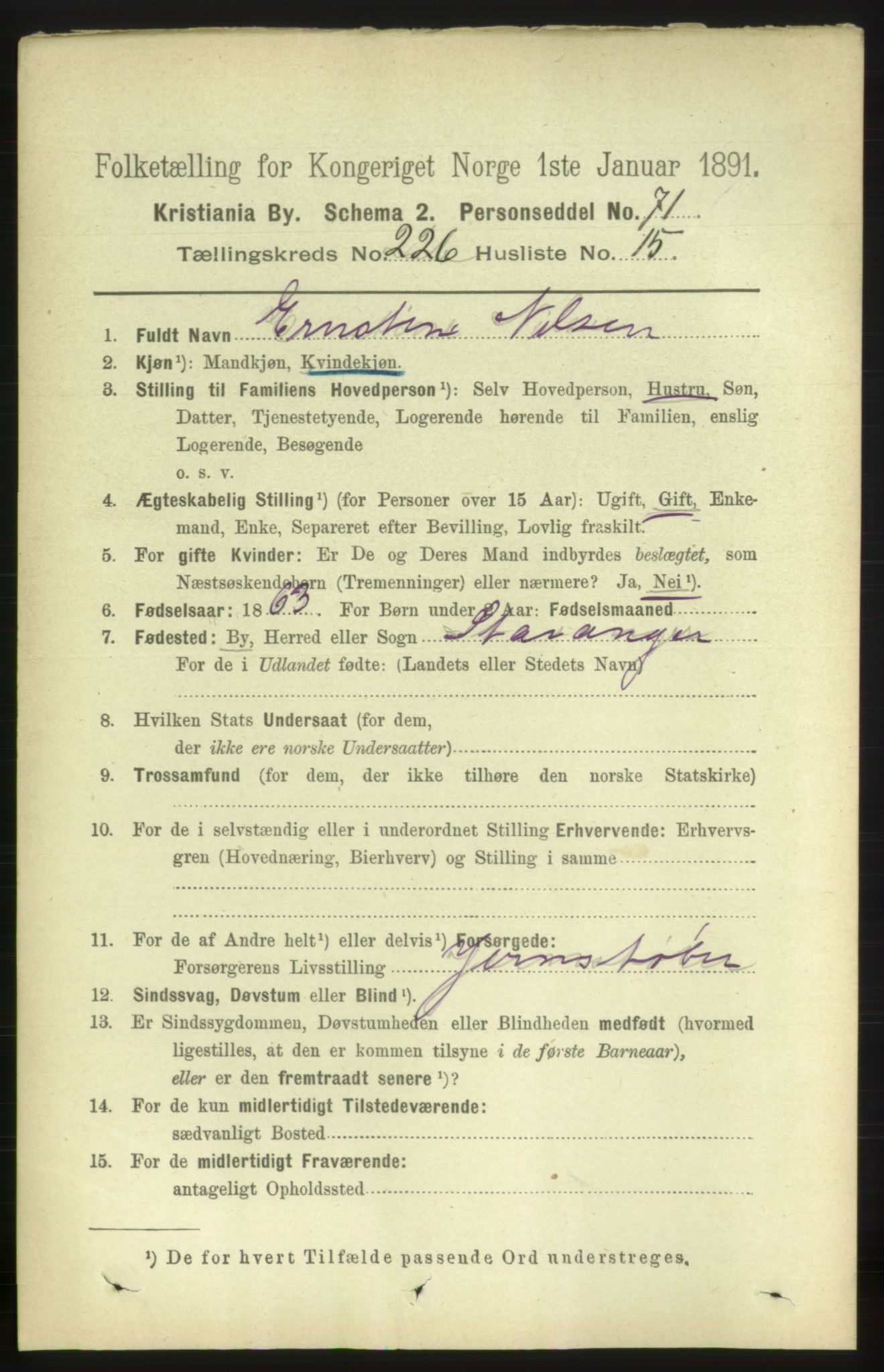 RA, 1891 census for 0301 Kristiania, 1891, p. 137875