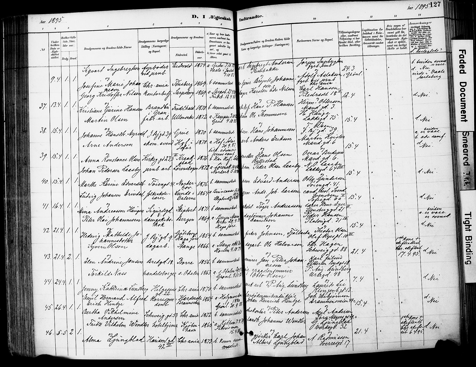 Grønland prestekontor Kirkebøker, AV/SAO-A-10848/F/Fa/L0013: Parish register (official) no. 13, 1887-1906, p. 127