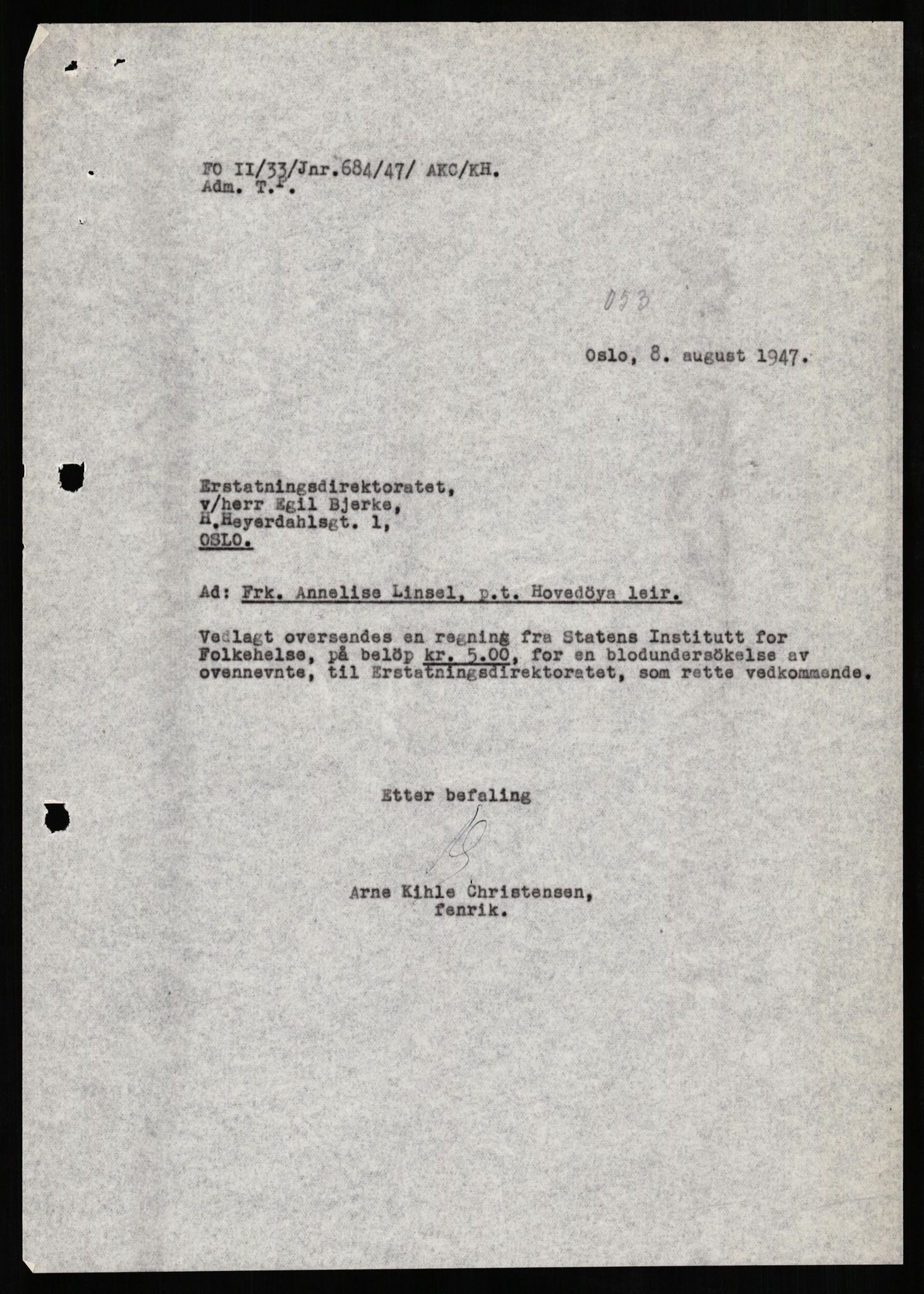 Forsvaret, Forsvarets overkommando II, AV/RA-RAFA-3915/D/Db/L0020: CI Questionaires. Tyske okkupasjonsstyrker i Norge. Tyskere., 1945-1946, p. 246