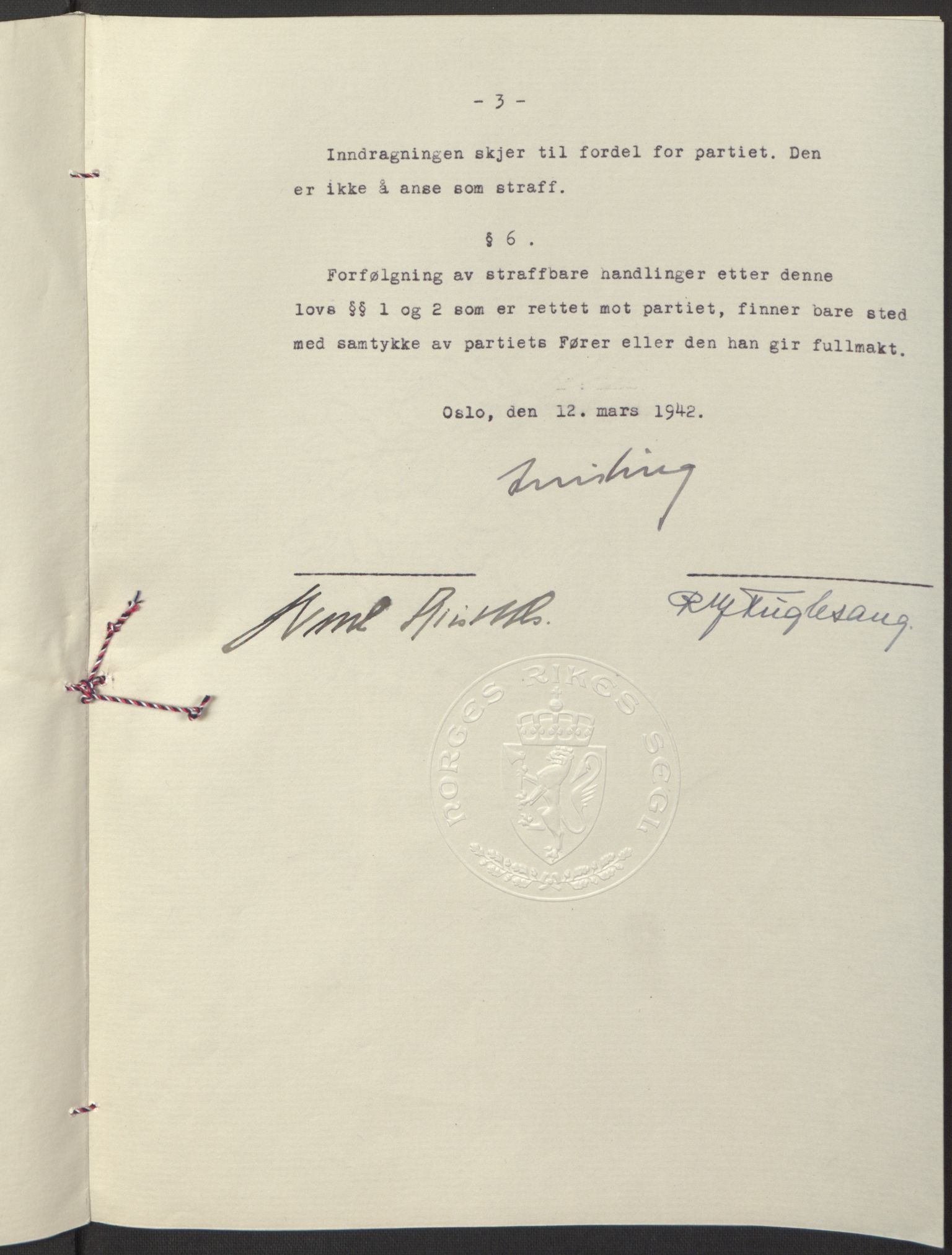 NS-administrasjonen 1940-1945 (Statsrådsekretariatet, de kommisariske statsråder mm), AV/RA-S-4279/D/Db/L0097: Lover I, 1942, p. 168
