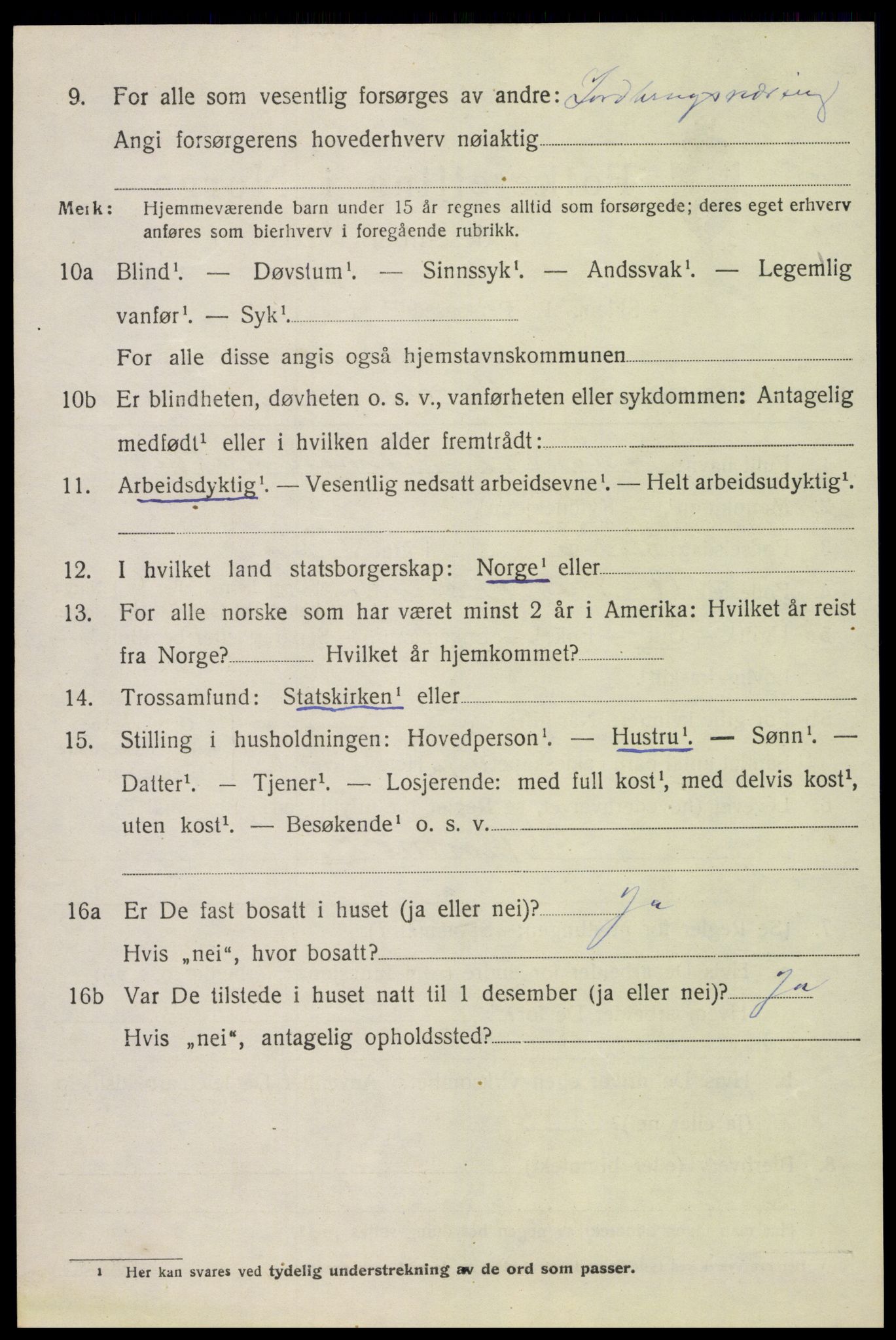 SAH, 1920 census for Biri, 1920, p. 1124