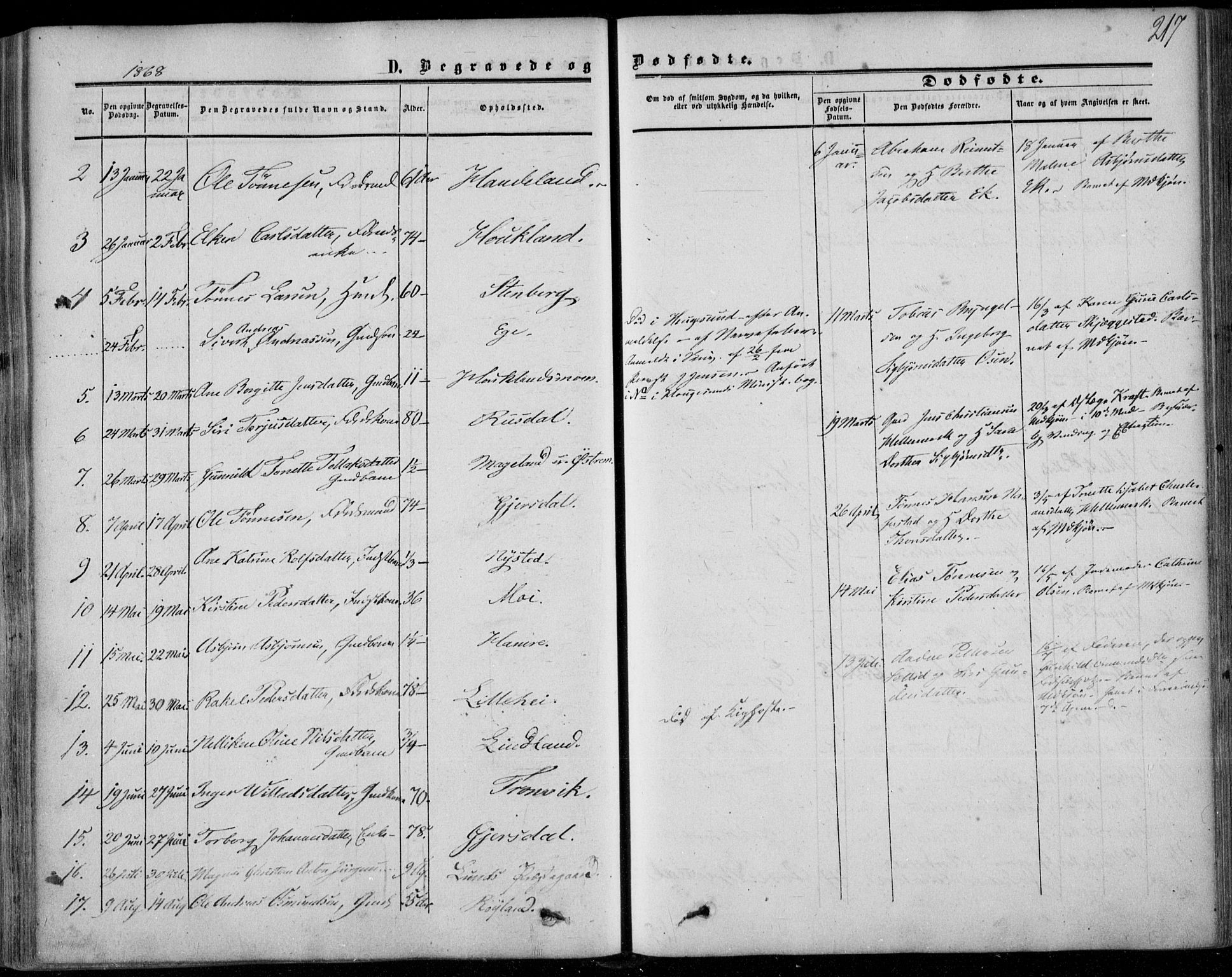 Lund sokneprestkontor, AV/SAST-A-101809/S06/L0009: Parish register (official) no. A 8, 1853-1877, p. 217