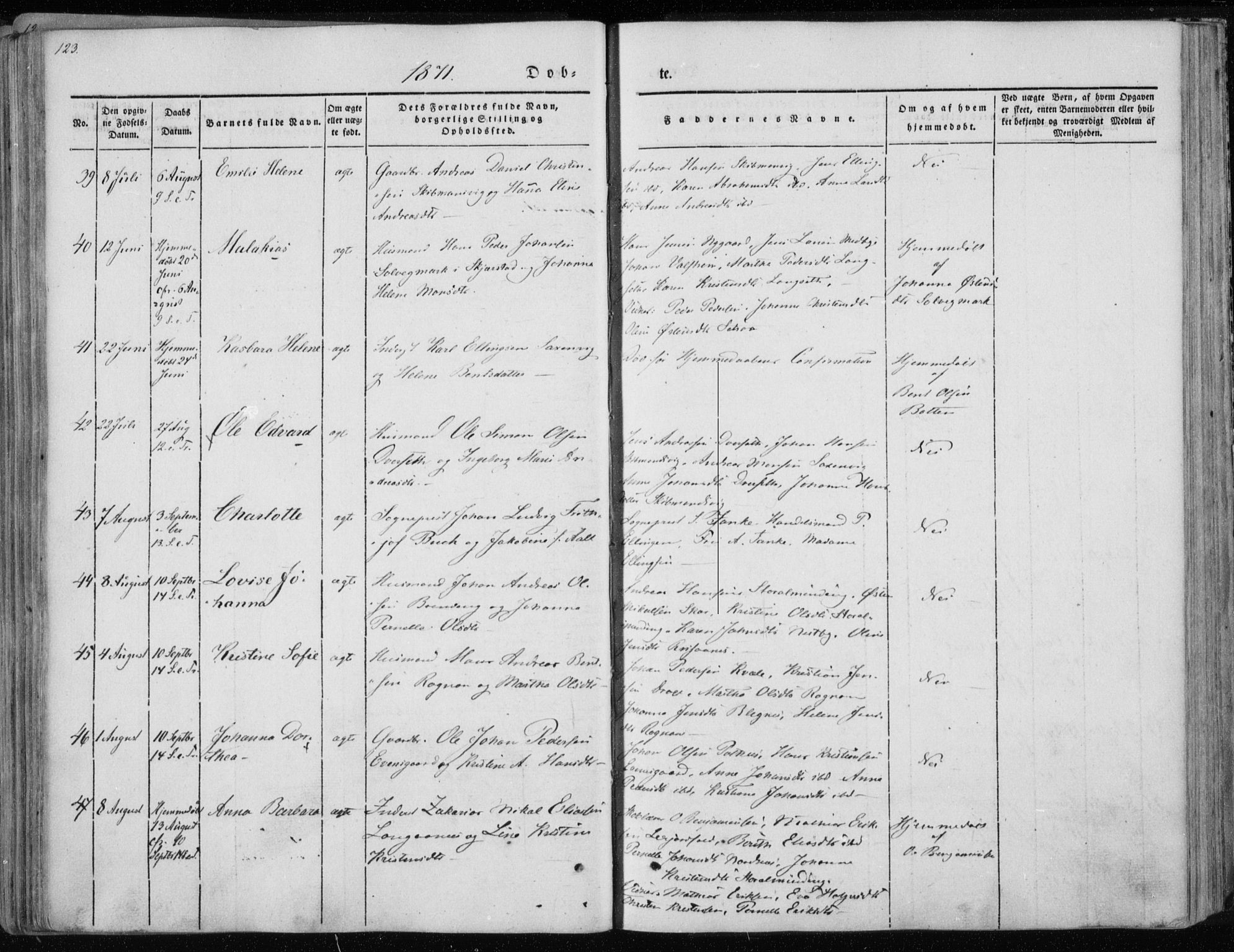 Ministerialprotokoller, klokkerbøker og fødselsregistre - Nordland, AV/SAT-A-1459/847/L0666: Parish register (official) no. 847A06, 1842-1871, p. 123