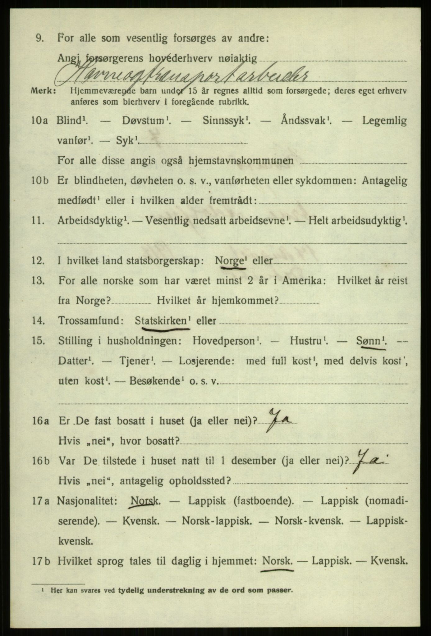 SATØ, 1920 census for Tromsø, 1920, p. 22148