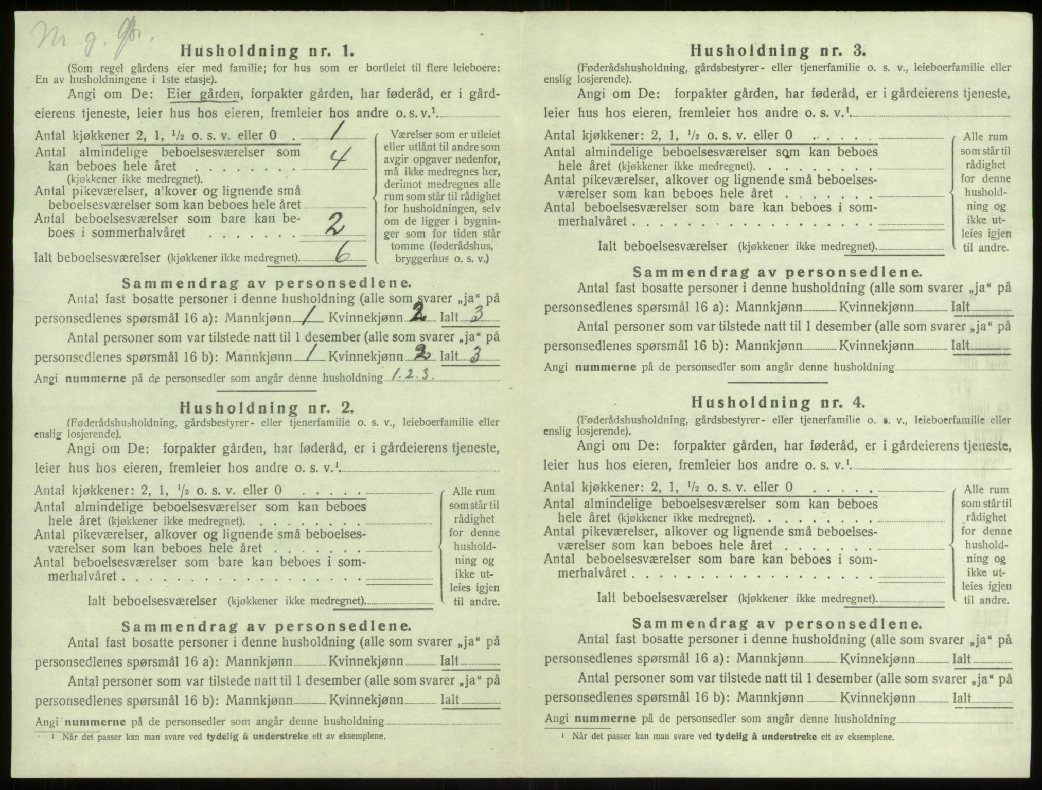 SAB, 1920 census for Alversund, 1920, p. 1098