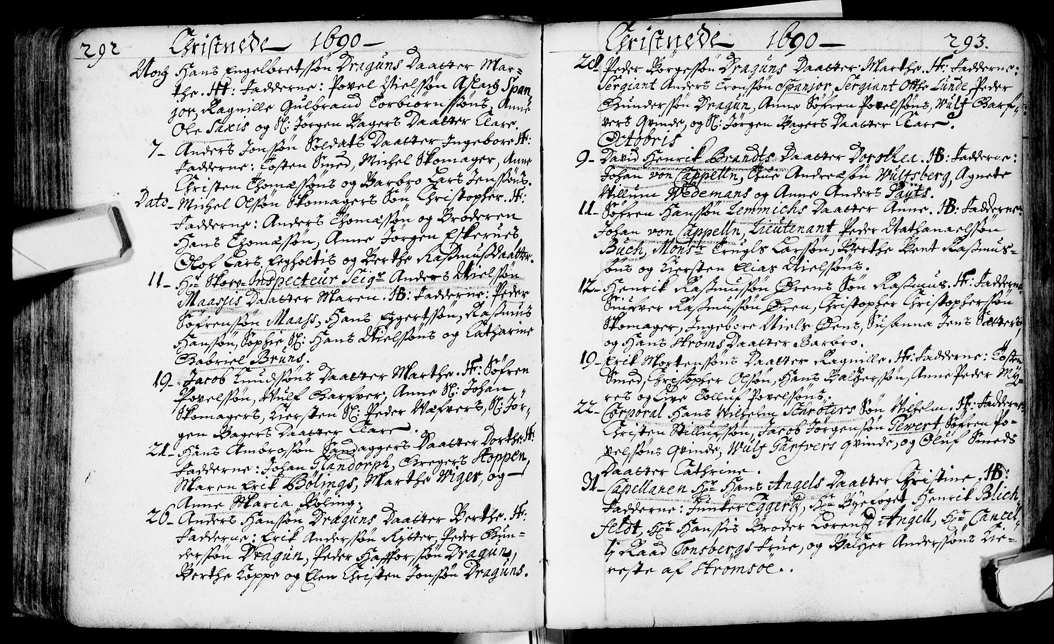 Bragernes kirkebøker, AV/SAKO-A-6/F/Fa/L0002: Parish register (official) no. I 2, 1680-1705, p. 292-293