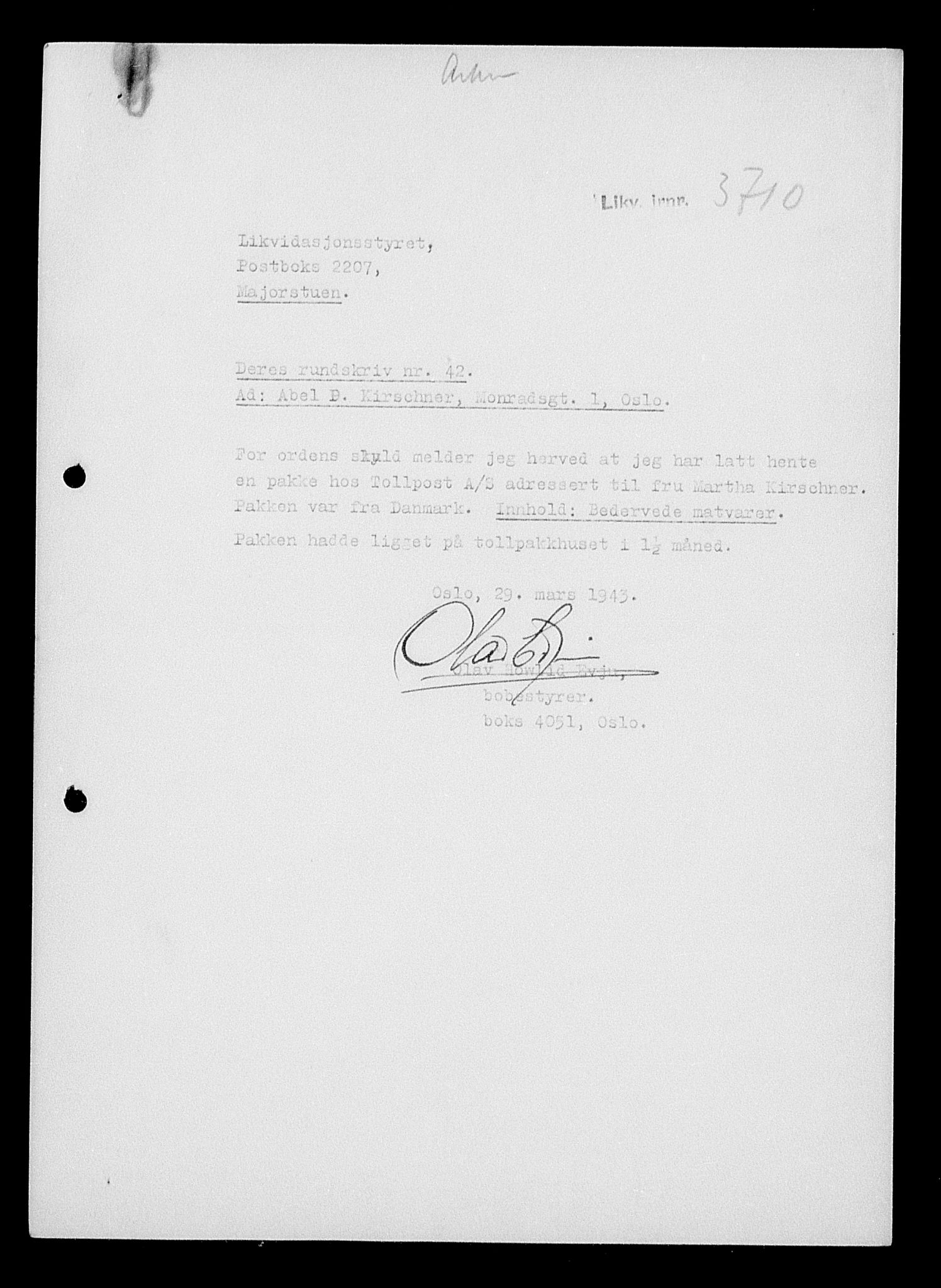 Justisdepartementet, Tilbakeføringskontoret for inndratte formuer, AV/RA-S-1564/H/Hc/Hcc/L0951: --, 1945-1947, p. 383