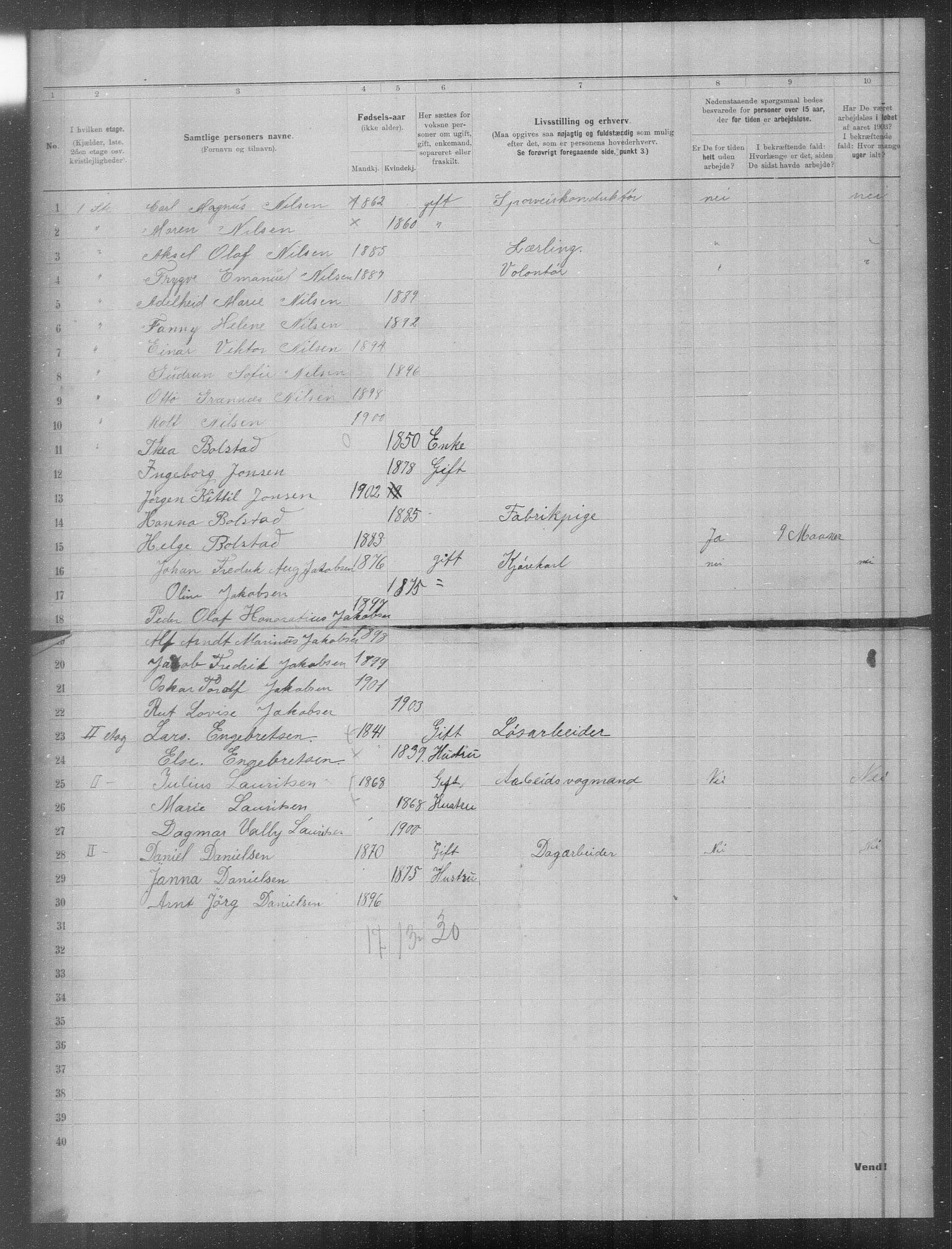 OBA, Municipal Census 1903 for Kristiania, 1903, p. 4801