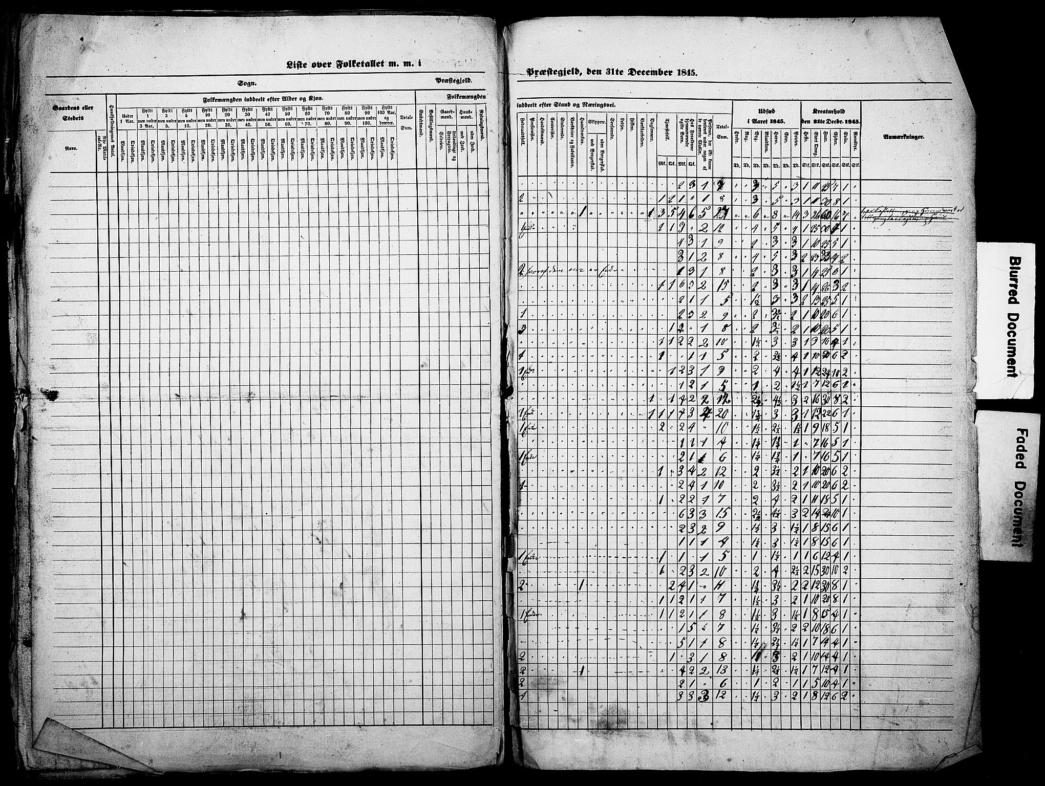 SAB, Census 1845 for Stryn, 1845