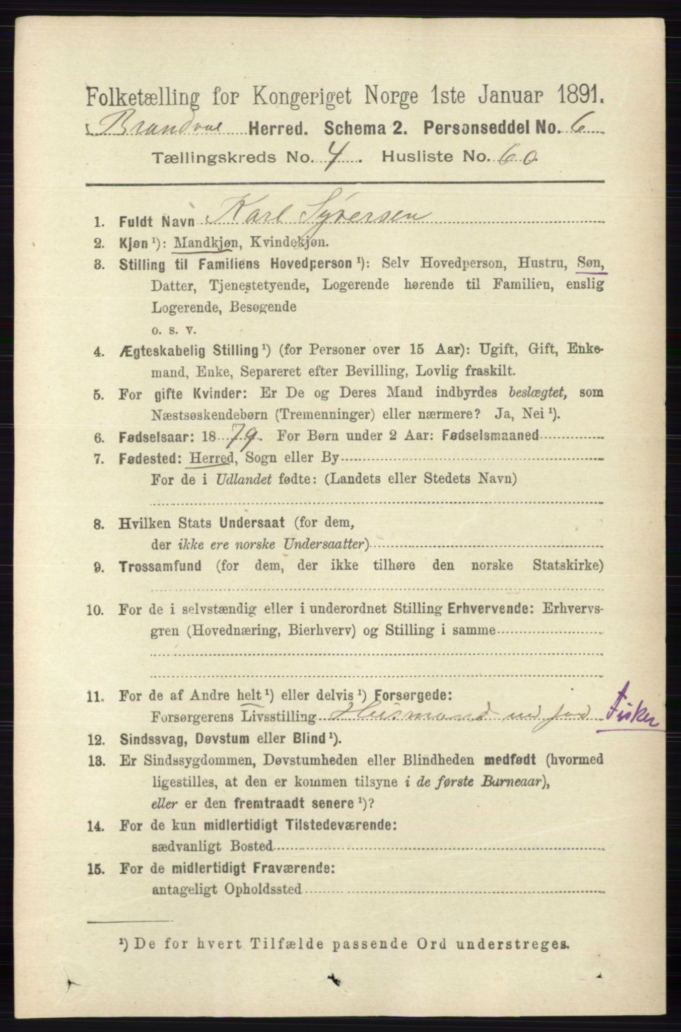 RA, 1891 census for 0422 Brandval, 1891, p. 2102