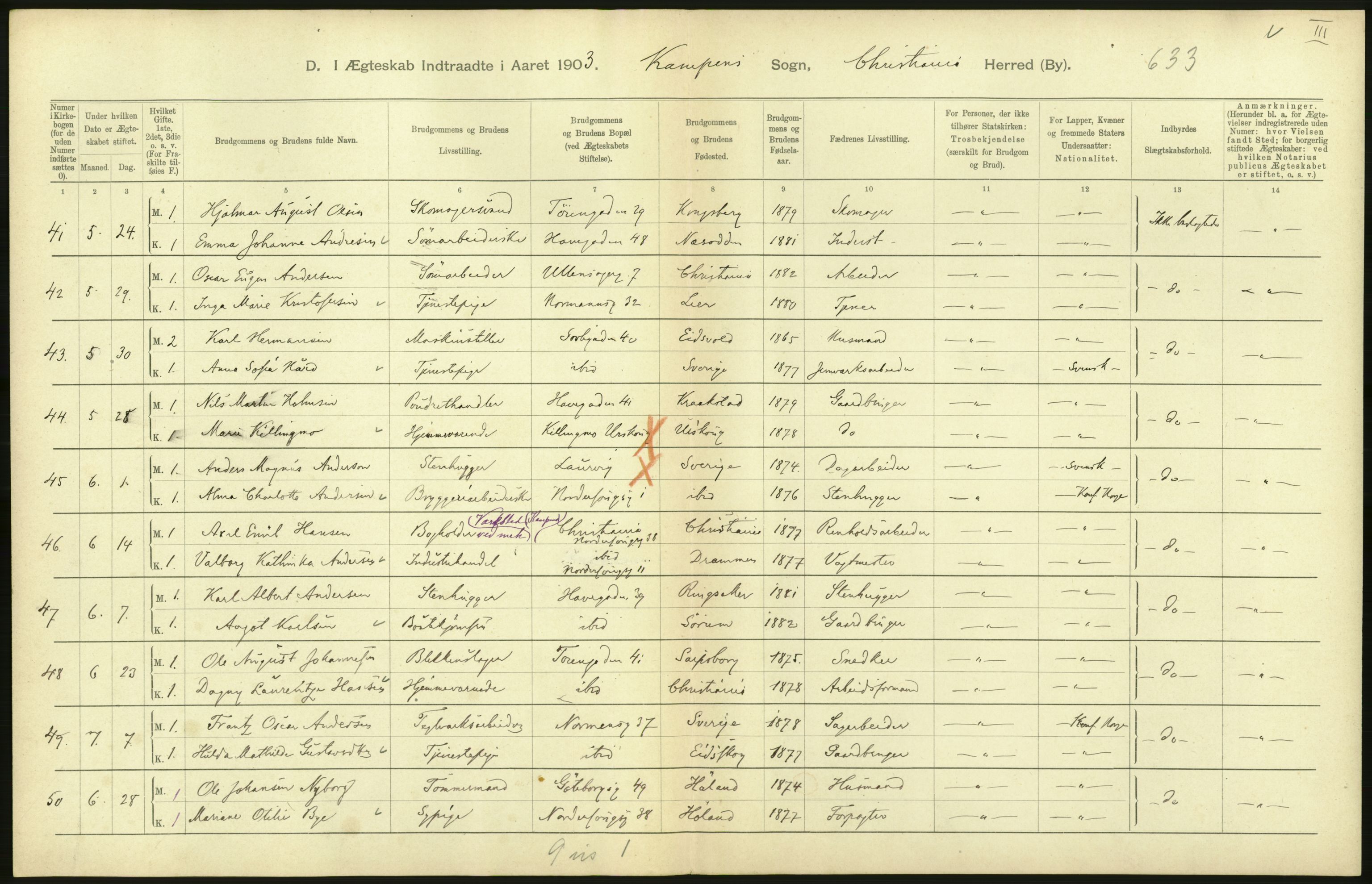 Statistisk sentralbyrå, Sosiodemografiske emner, Befolkning, AV/RA-S-2228/D/Df/Dfa/Dfaa/L0004: Kristiania: Gifte, døde, 1903, p. 470