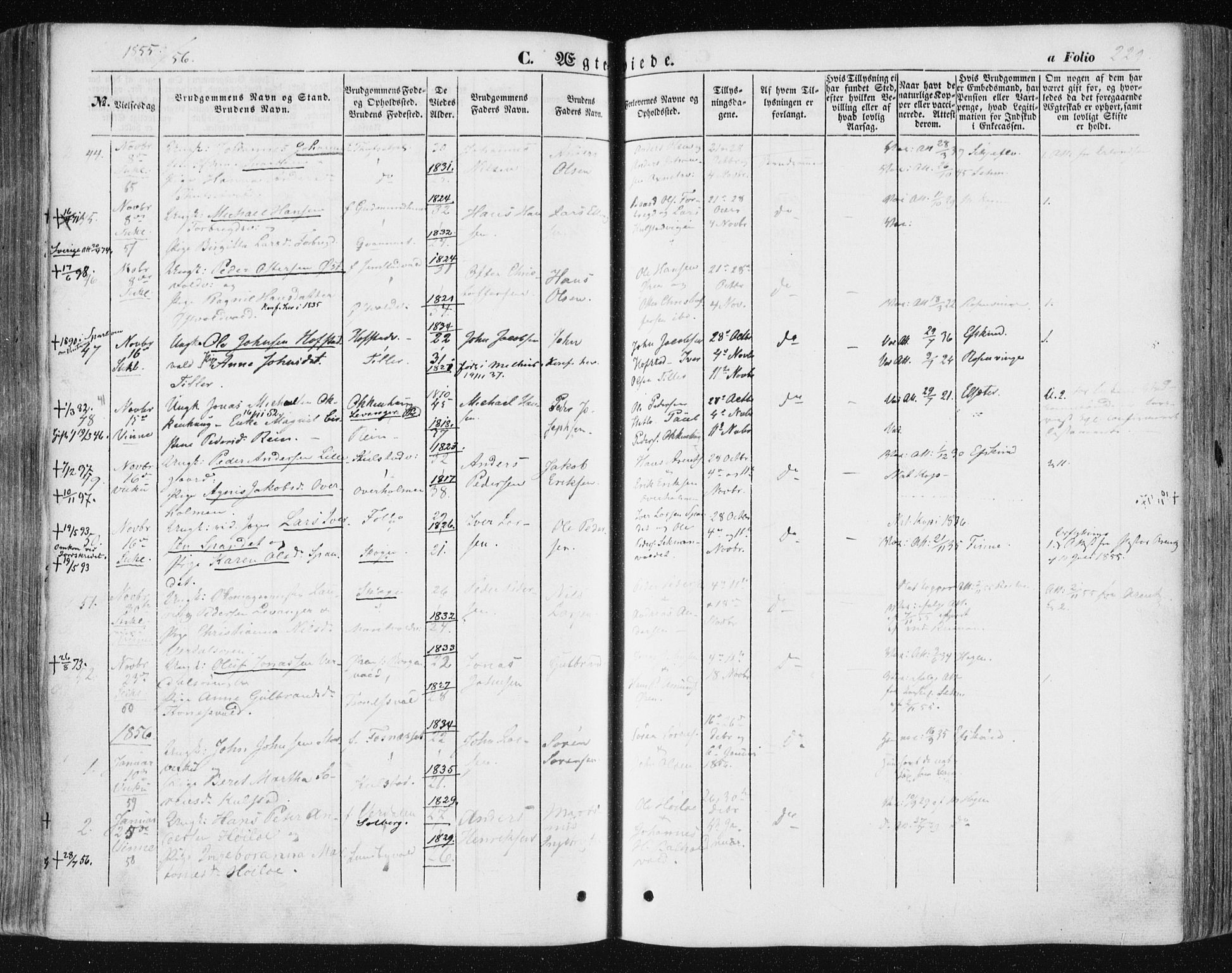 Ministerialprotokoller, klokkerbøker og fødselsregistre - Nord-Trøndelag, SAT/A-1458/723/L0240: Parish register (official) no. 723A09, 1852-1860, p. 229