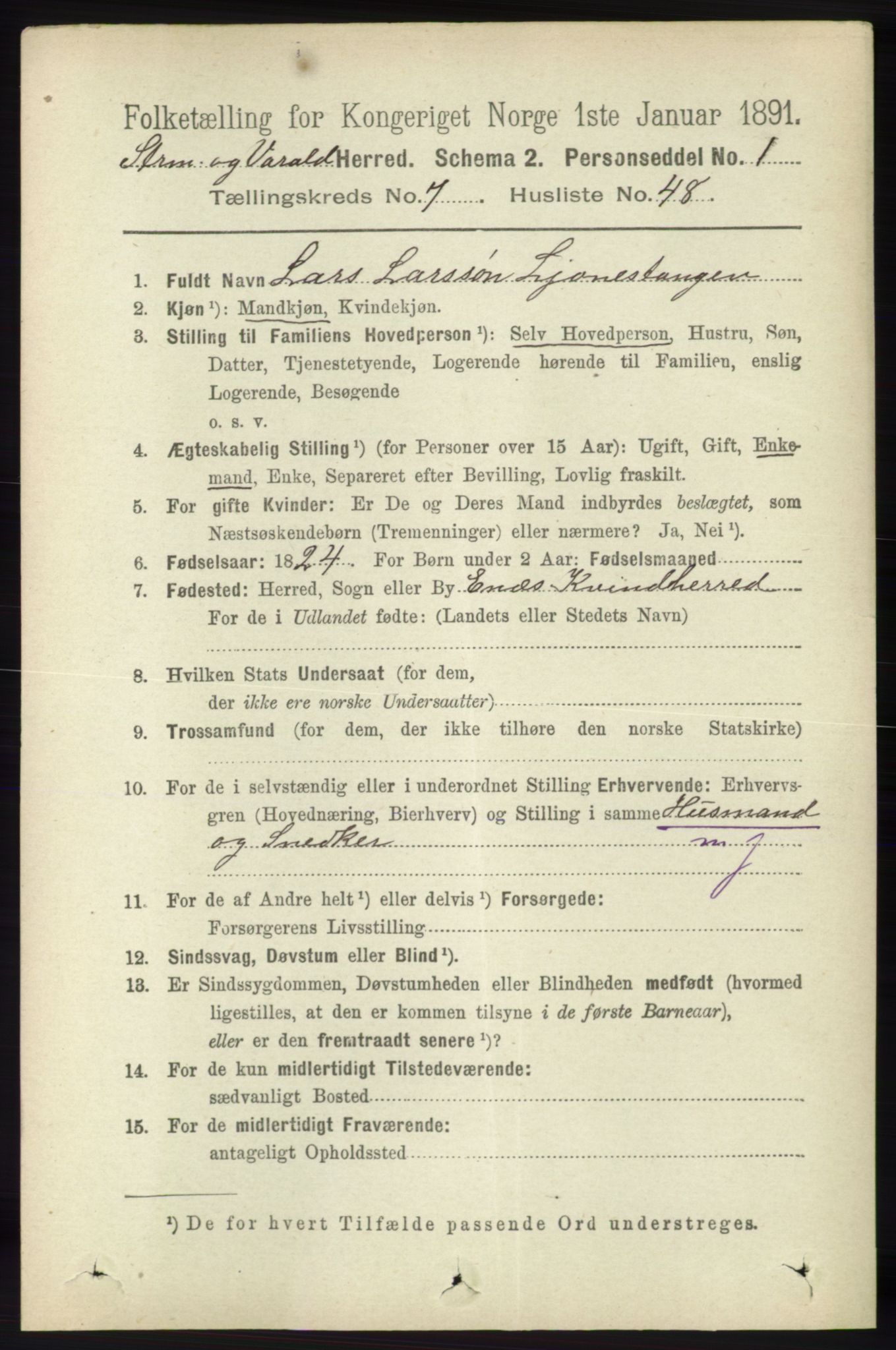 RA, 1891 census for 1226 Strandebarm og Varaldsøy, 1891, p. 2929