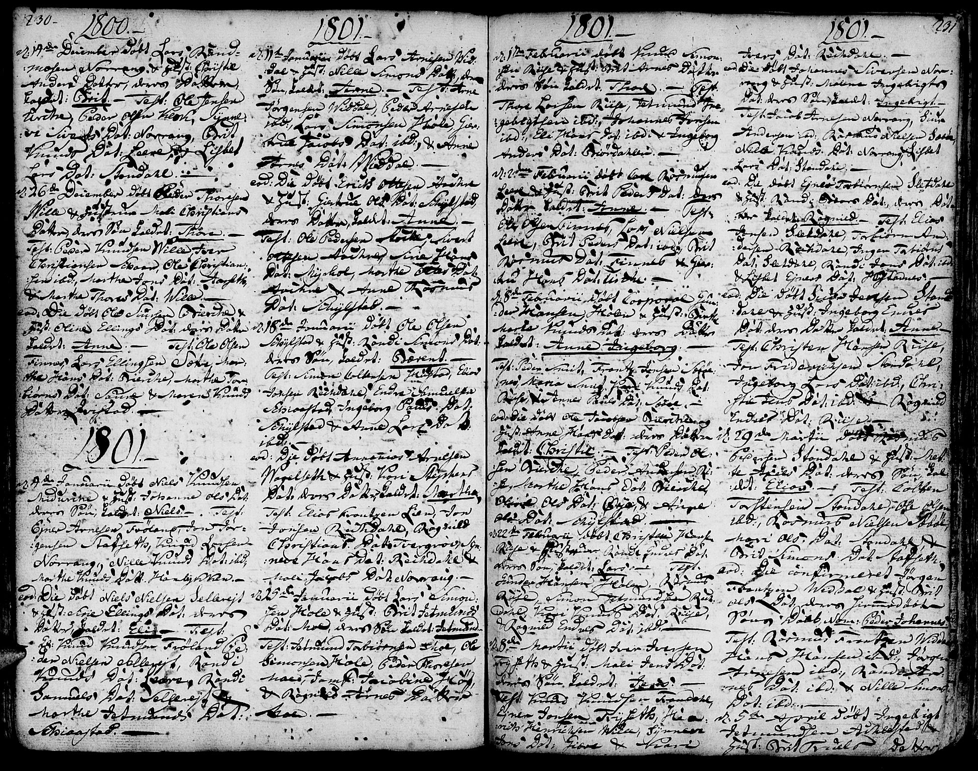 Ministerialprotokoller, klokkerbøker og fødselsregistre - Møre og Romsdal, AV/SAT-A-1454/515/L0206: Parish register (official) no. 515A02, 1765-1818, p. 230-231