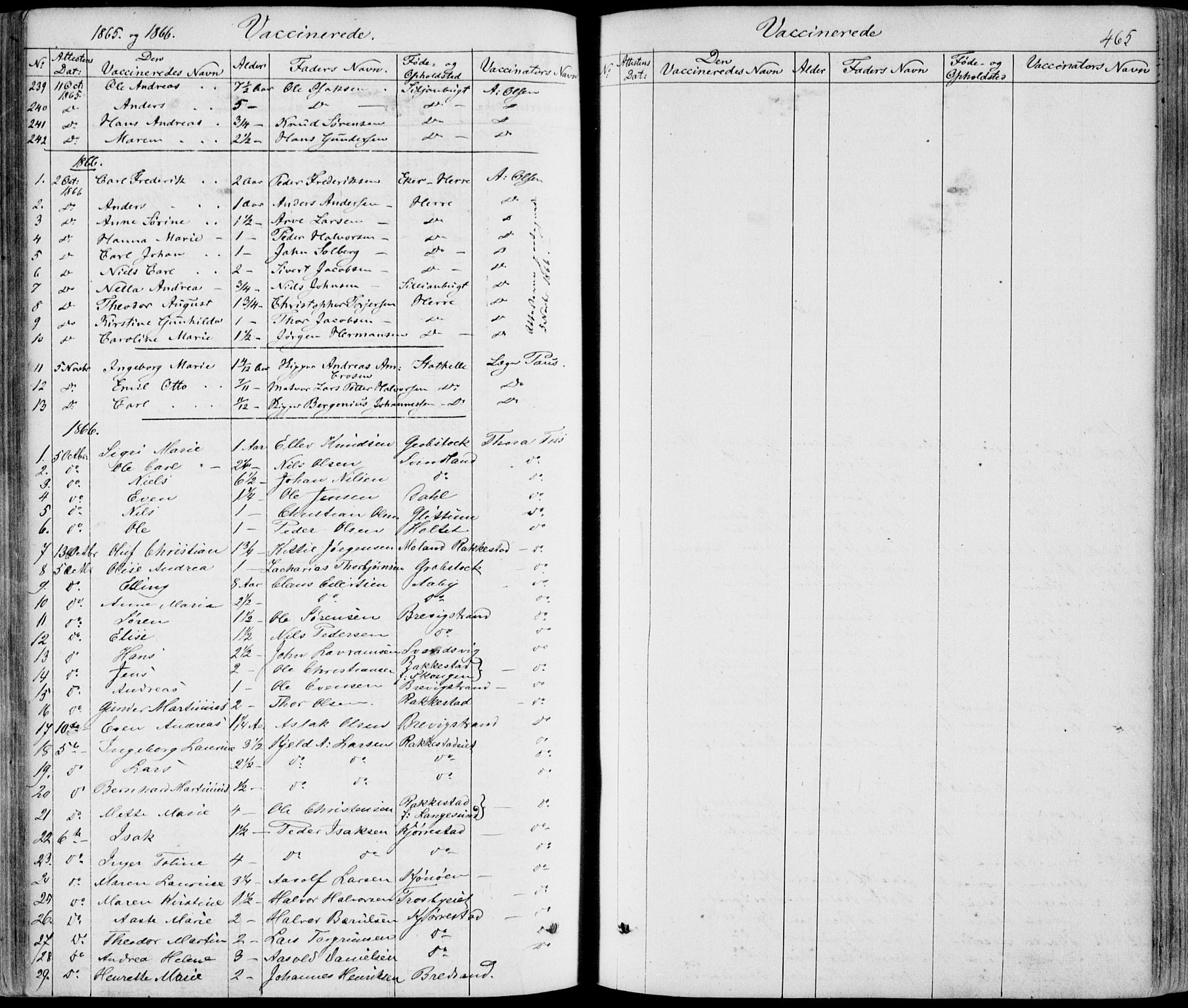 Bamble kirkebøker, SAKO/A-253/F/Fa/L0005: Parish register (official) no. I 5, 1854-1869, p. 465