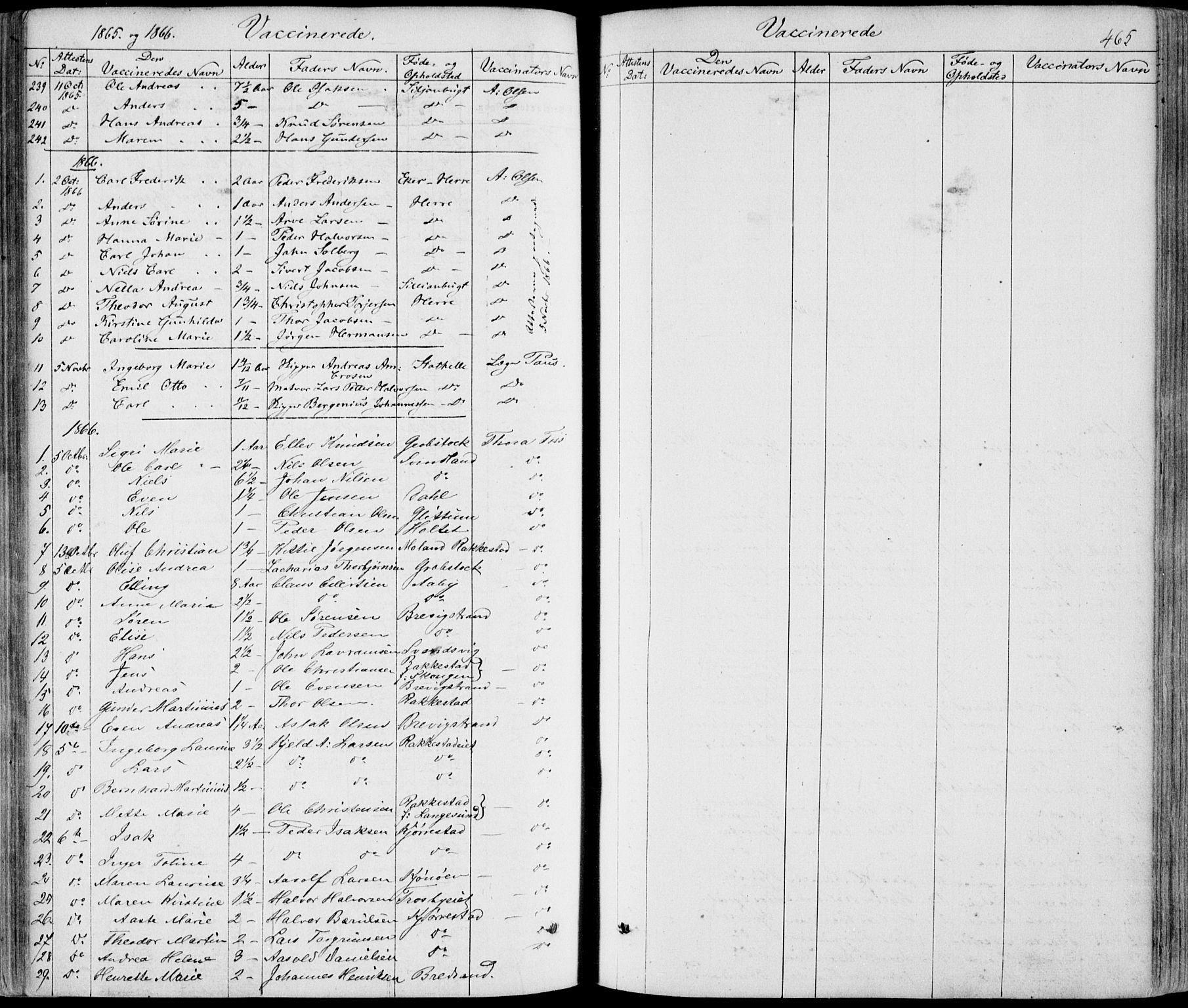 Bamble kirkebøker, AV/SAKO-A-253/F/Fa/L0005: Parish register (official) no. I 5, 1854-1869, p. 465