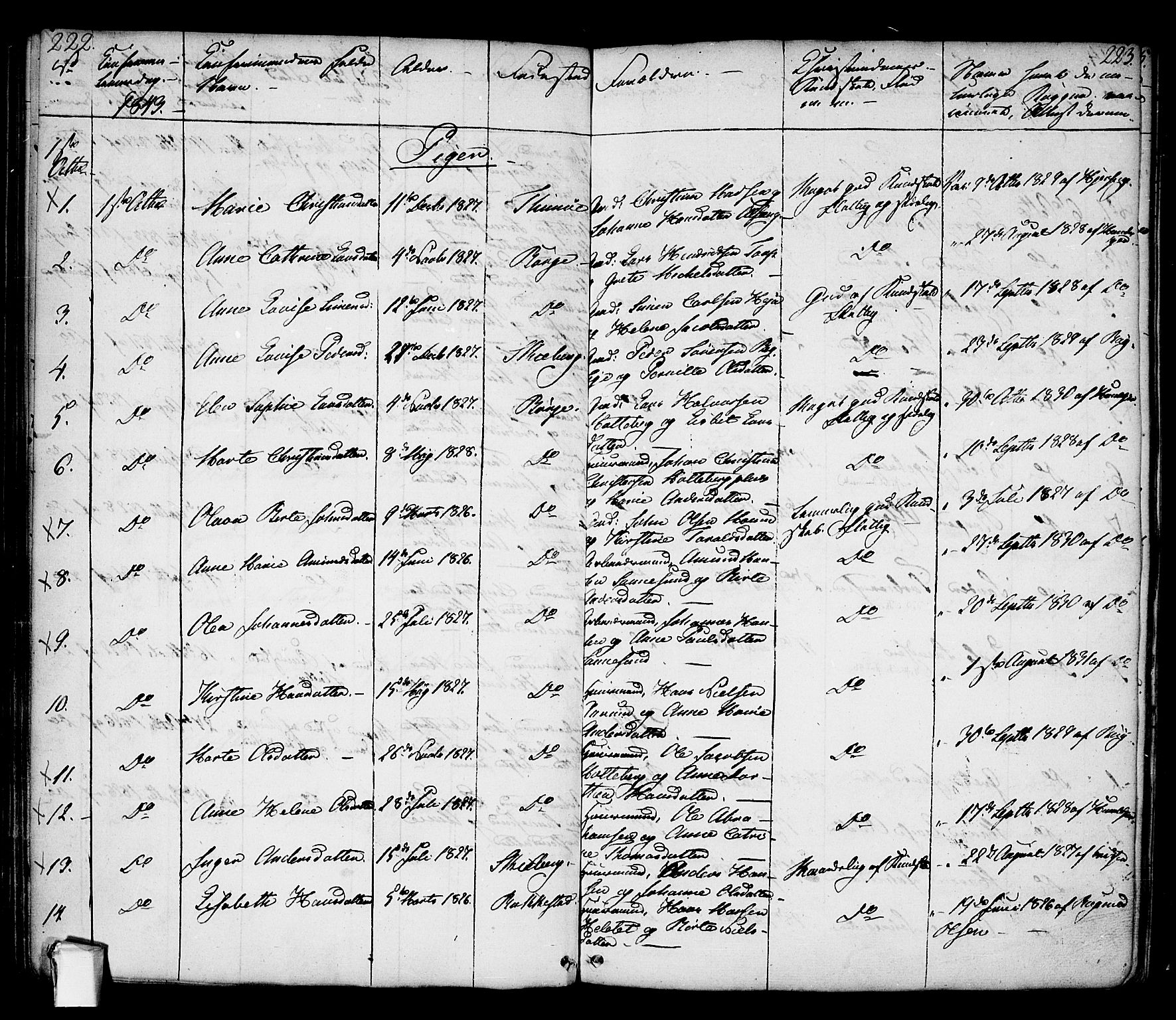 Borge prestekontor Kirkebøker, AV/SAO-A-10903/F/Fa/L0004: Parish register (official) no. I 4, 1836-1848, p. 222-223