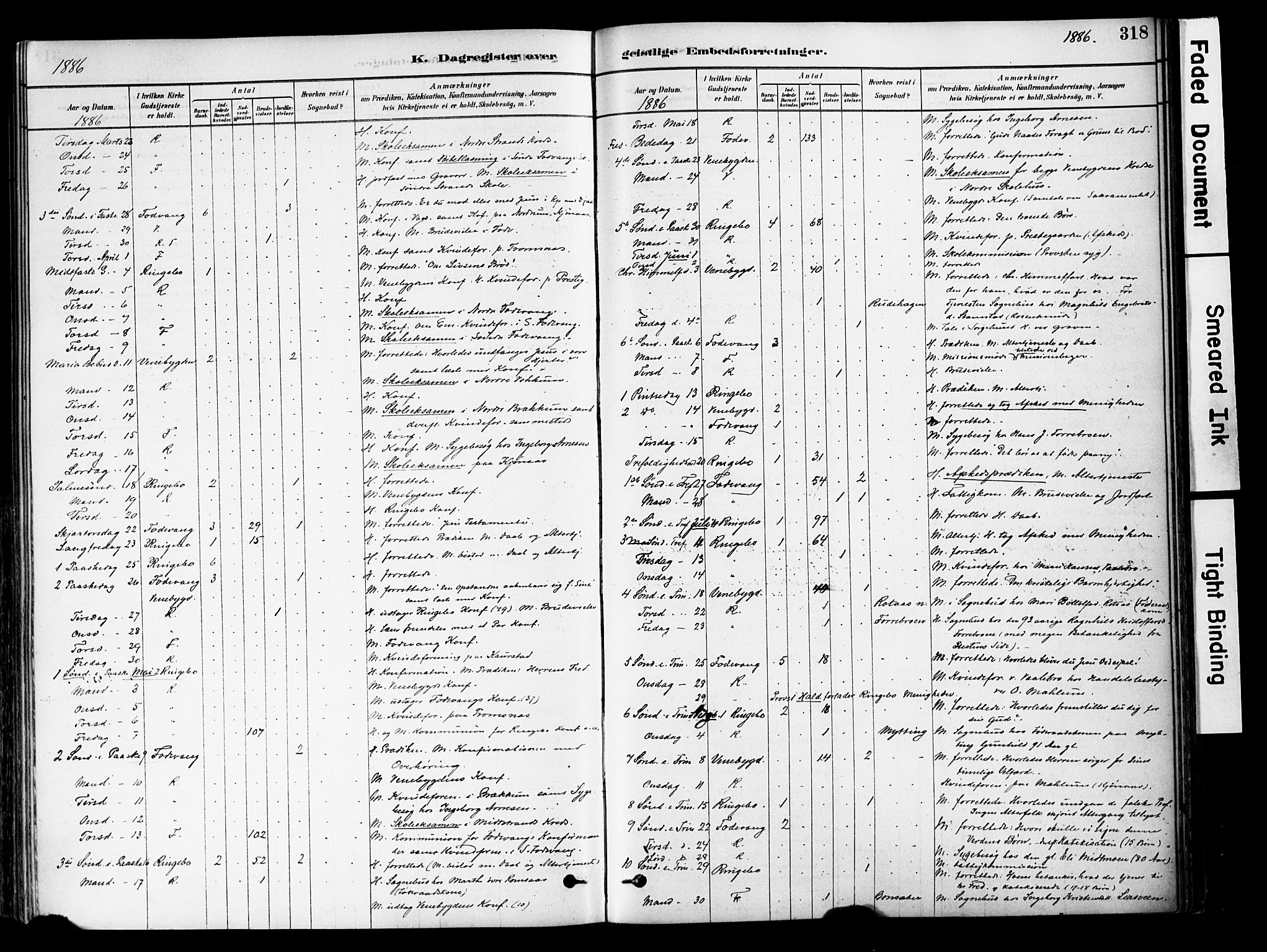 Ringebu prestekontor, AV/SAH-PREST-082/H/Ha/Haa/L0008: Parish register (official) no. 8, 1878-1898, p. 318