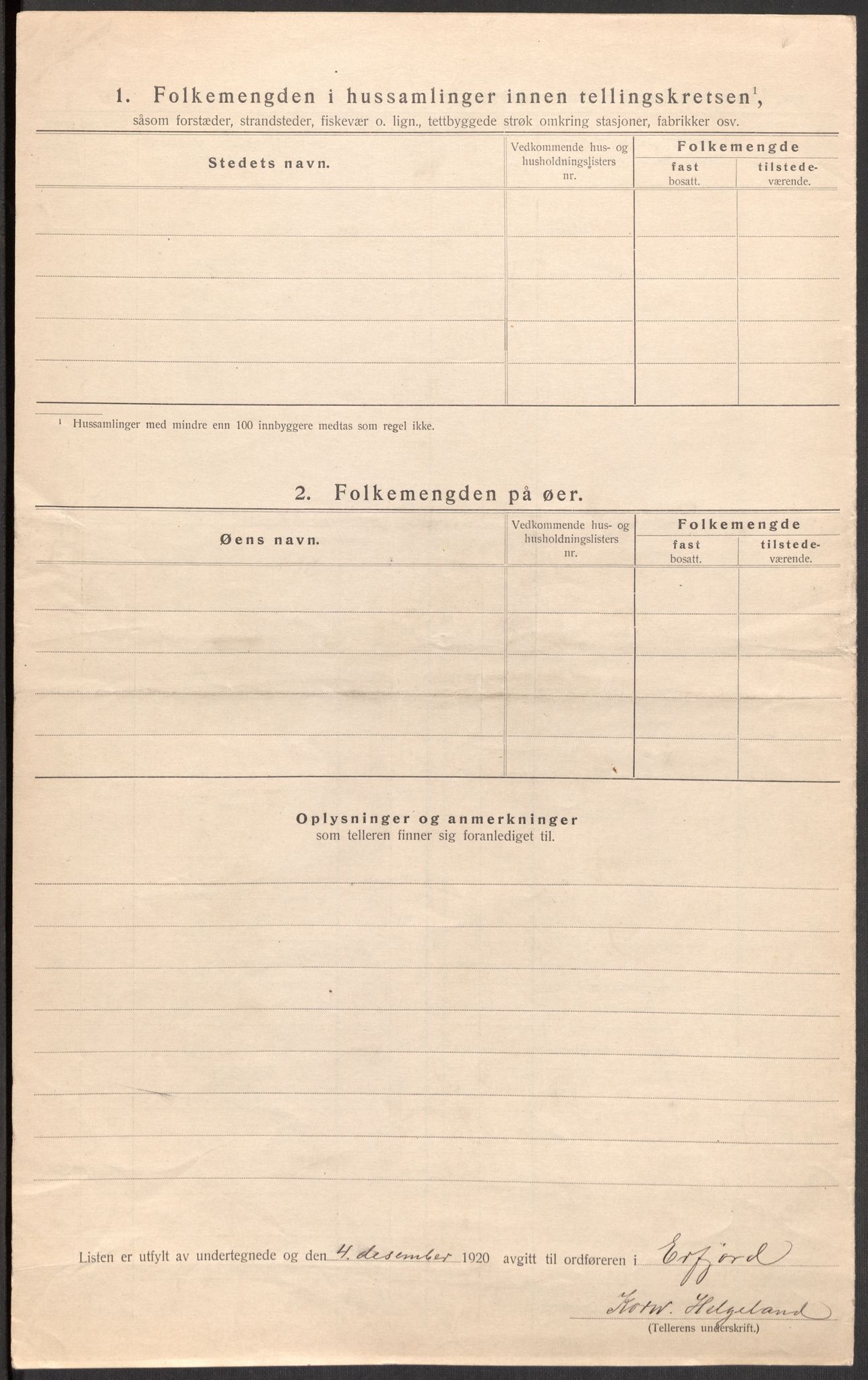 SAST, 1920 census for Erfjord, 1920, p. 12