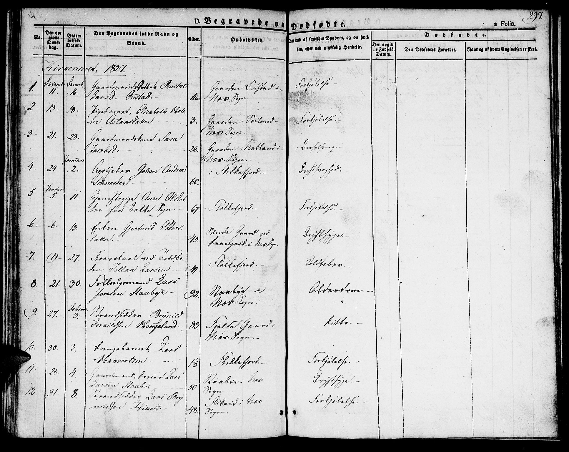Flekkefjord sokneprestkontor, SAK/1111-0012/F/Fb/Fbc/L0004: Parish register (copy) no. B 4, 1827-1846, p. 297