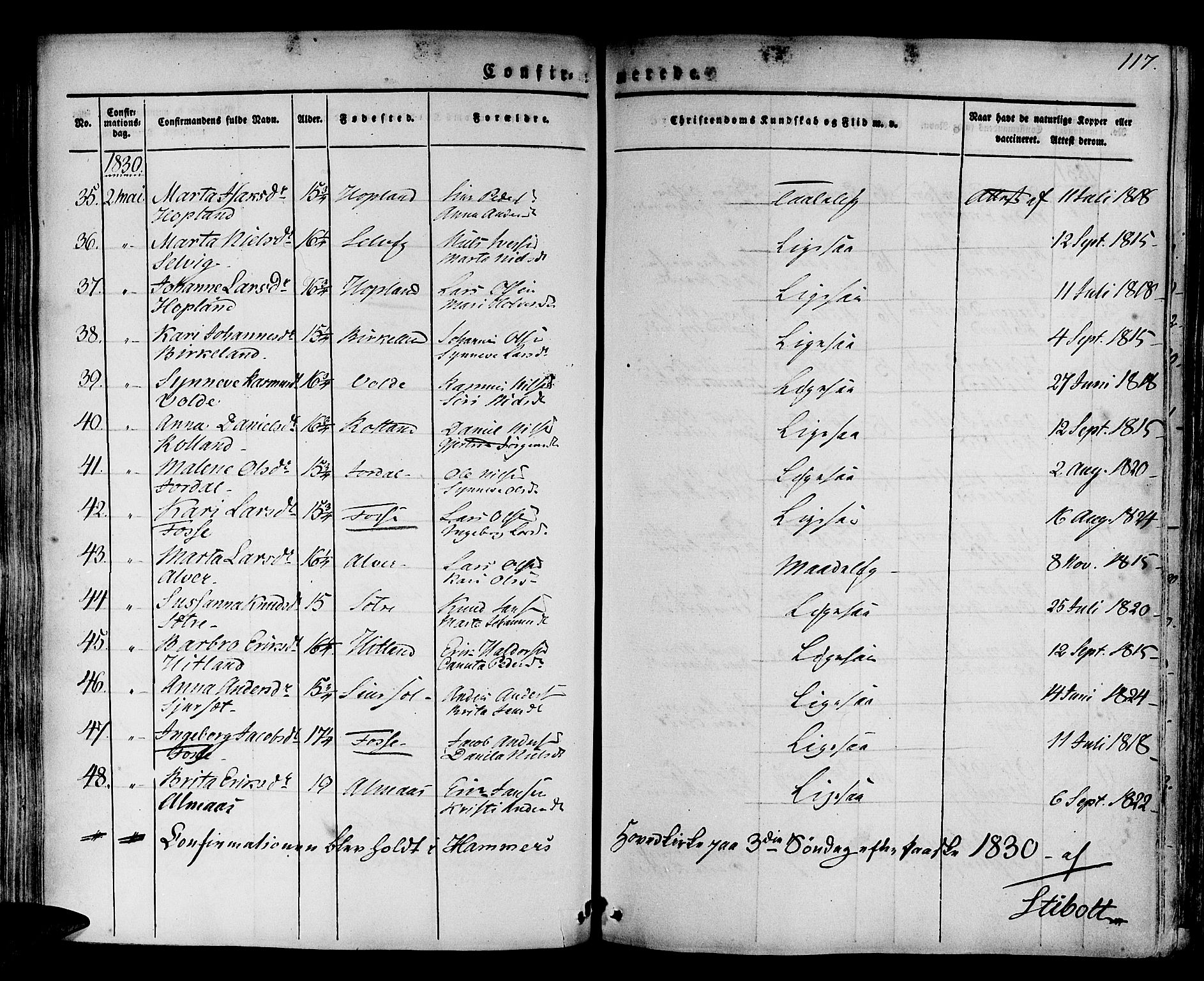 Hamre sokneprestembete, SAB/A-75501/H/Ha/Haa/Haaa/L0011: Parish register (official) no. A 11, 1826-1834, p. 117