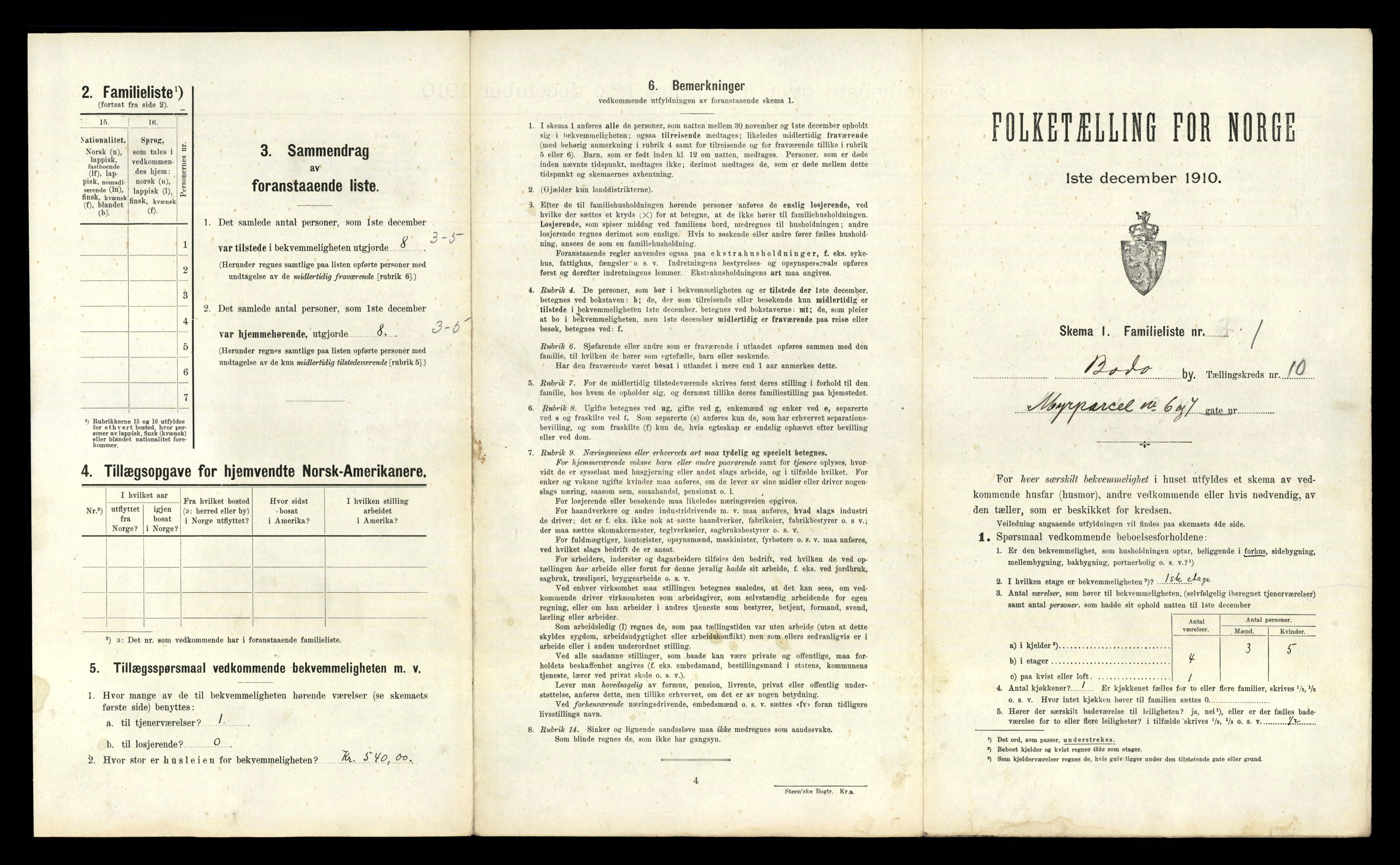 RA, 1910 census for Bodø, 1910, p. 2865