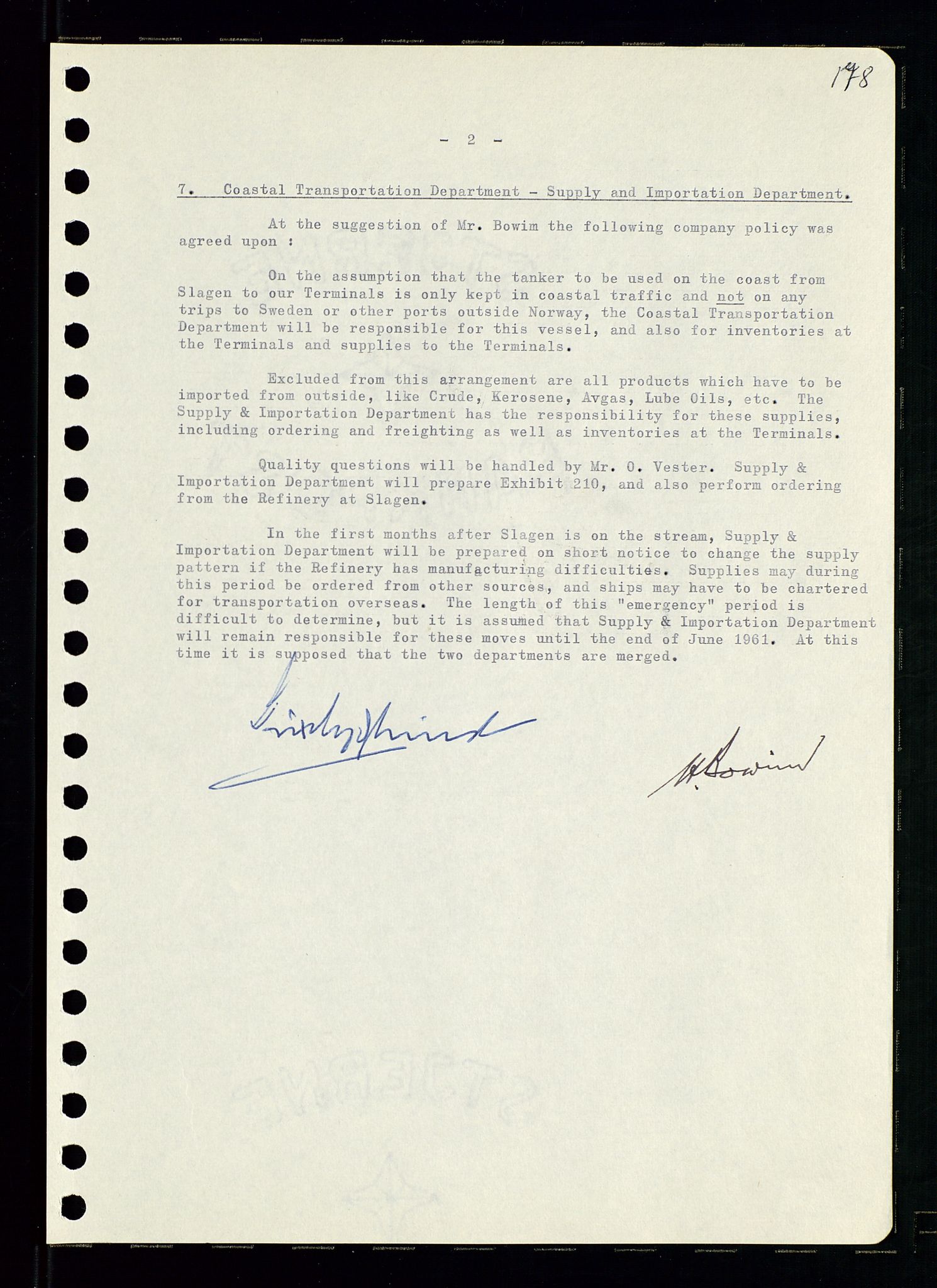 Pa 0982 - Esso Norge A/S, AV/SAST-A-100448/A/Aa/L0001/0002: Den administrerende direksjon Board minutes (styrereferater) / Den administrerende direksjon Board minutes (styrereferater), 1960-1961, p. 14