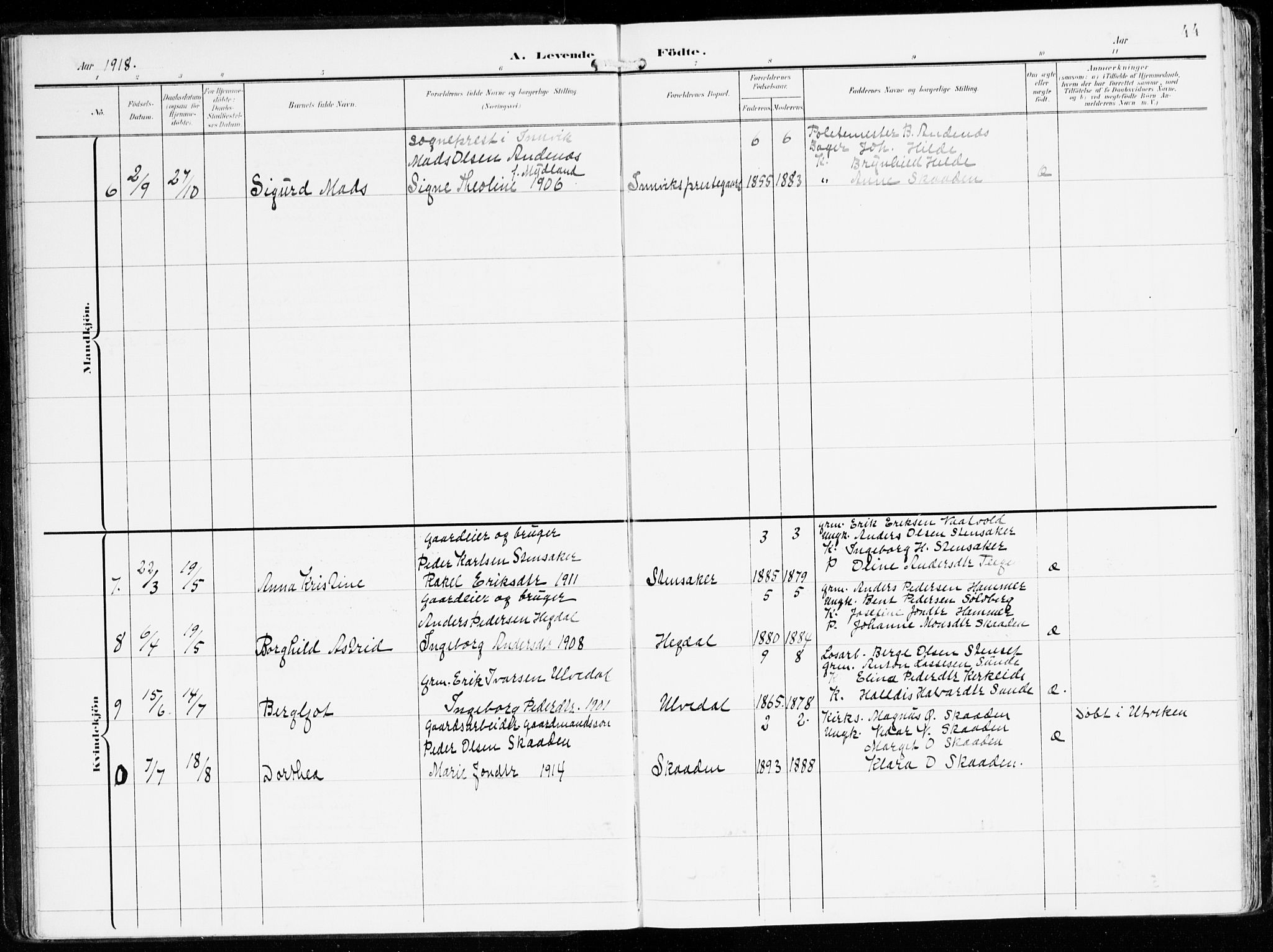 Innvik sokneprestembete, AV/SAB-A-80501: Parish register (official) no. B 2, 1903-1929, p. 44