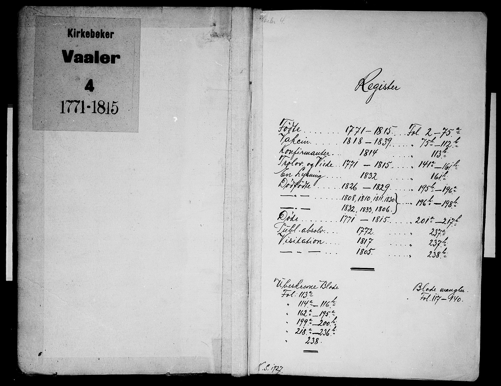 Våler prestekontor Kirkebøker, AV/SAO-A-11083/F/Fa/L0004: Parish register (official) no. I 4, 1771-1815