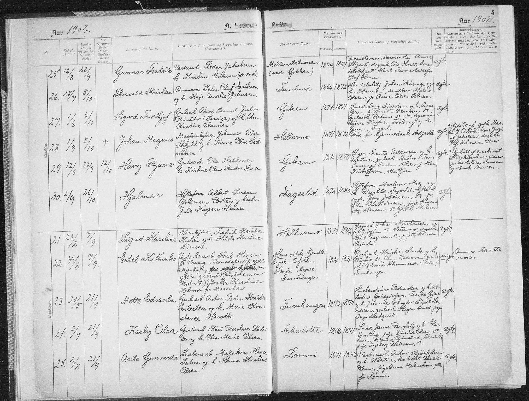 Ministerialprotokoller, klokkerbøker og fødselsregistre - Nordland, AV/SAT-A-1459/850/L0711: Curate's parish register no. 850B01, 1902-1915, p. 4