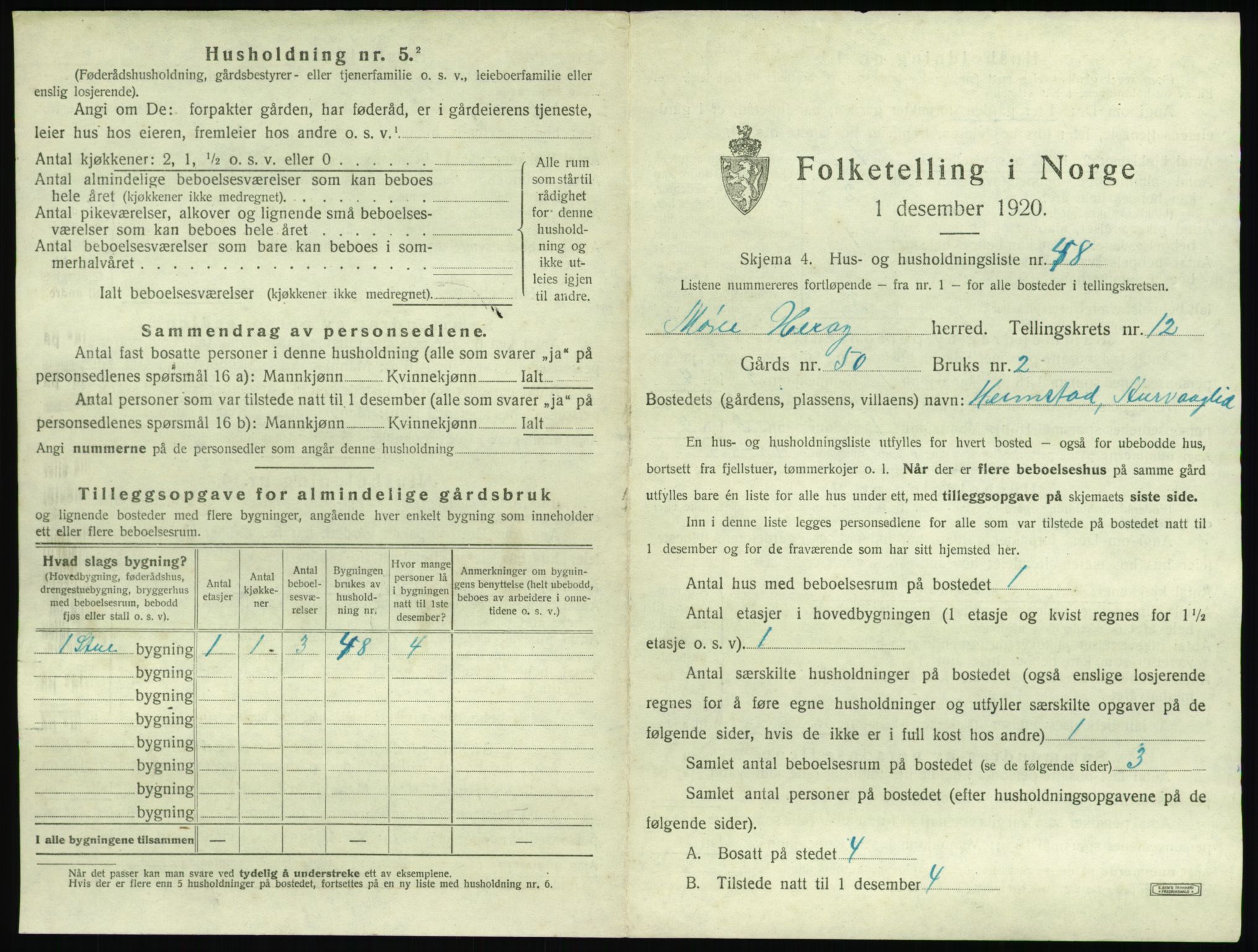 SAT, 1920 census for Herøy (MR), 1920, p. 1009