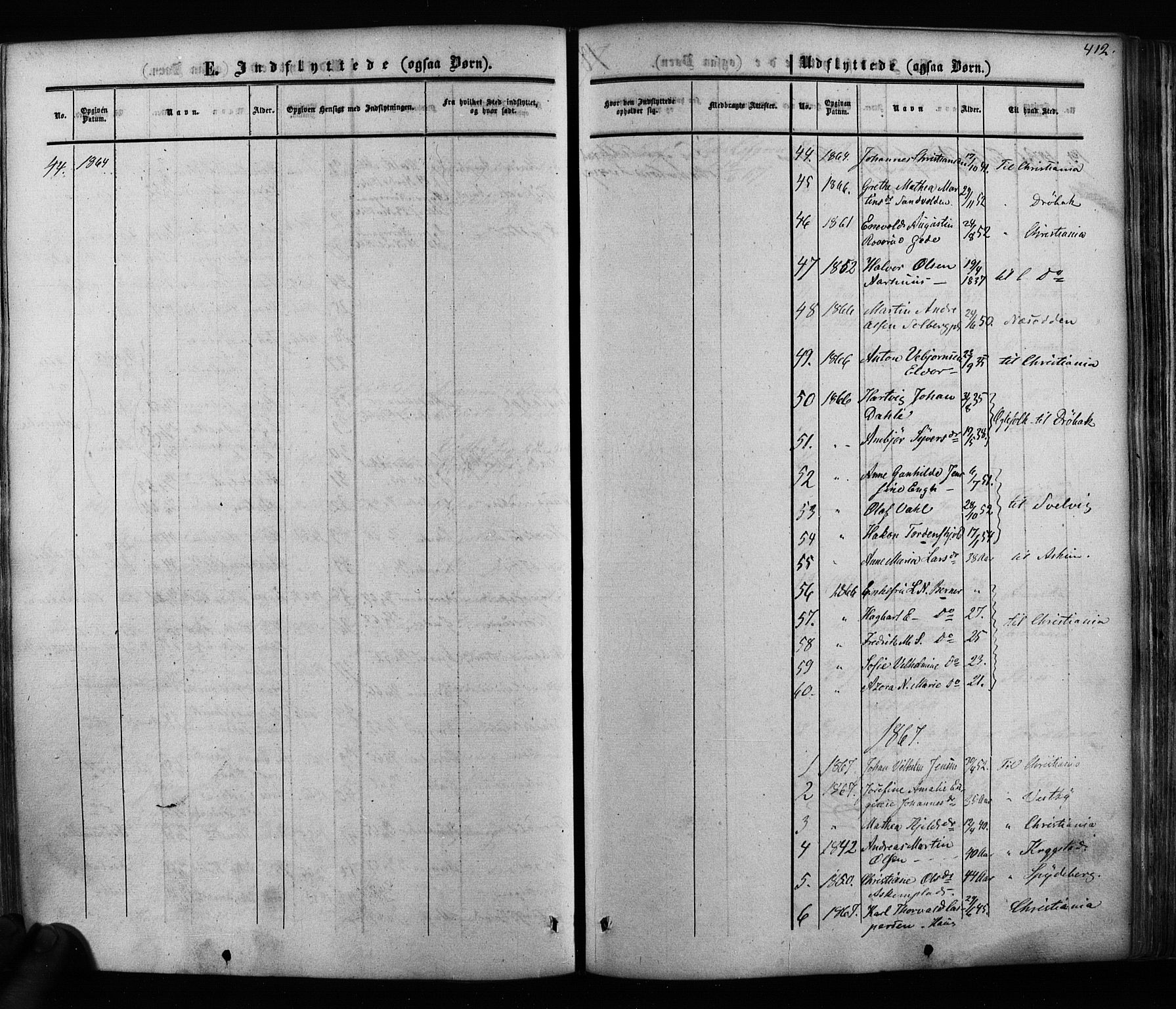 Ås prestekontor Kirkebøker, AV/SAO-A-10894/F/Fa/L0007: Parish register (official) no. I 7, 1854-1870, p. 412