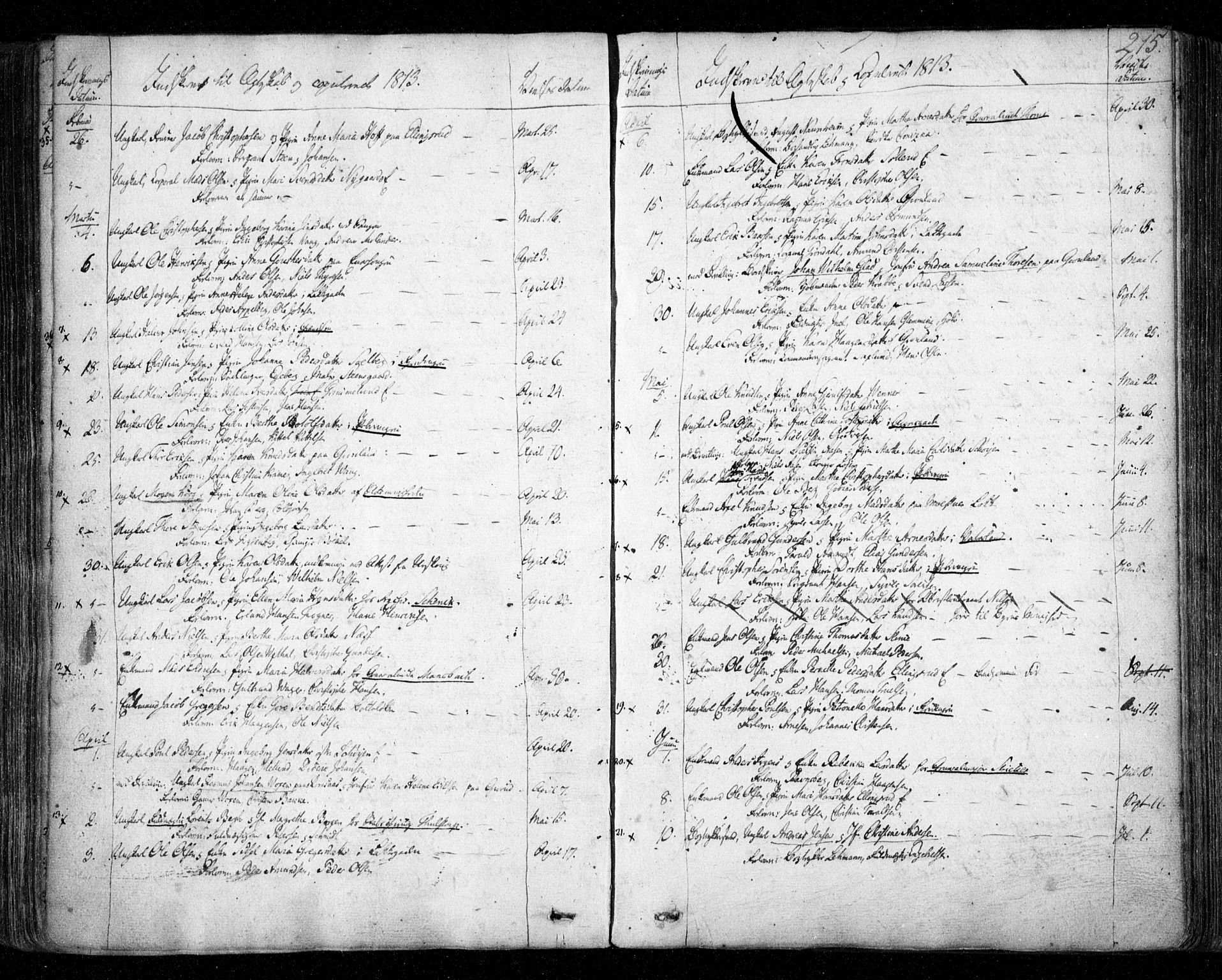 Aker prestekontor kirkebøker, SAO/A-10861/F/L0011: Parish register (official) no. 11, 1810-1819, p. 215