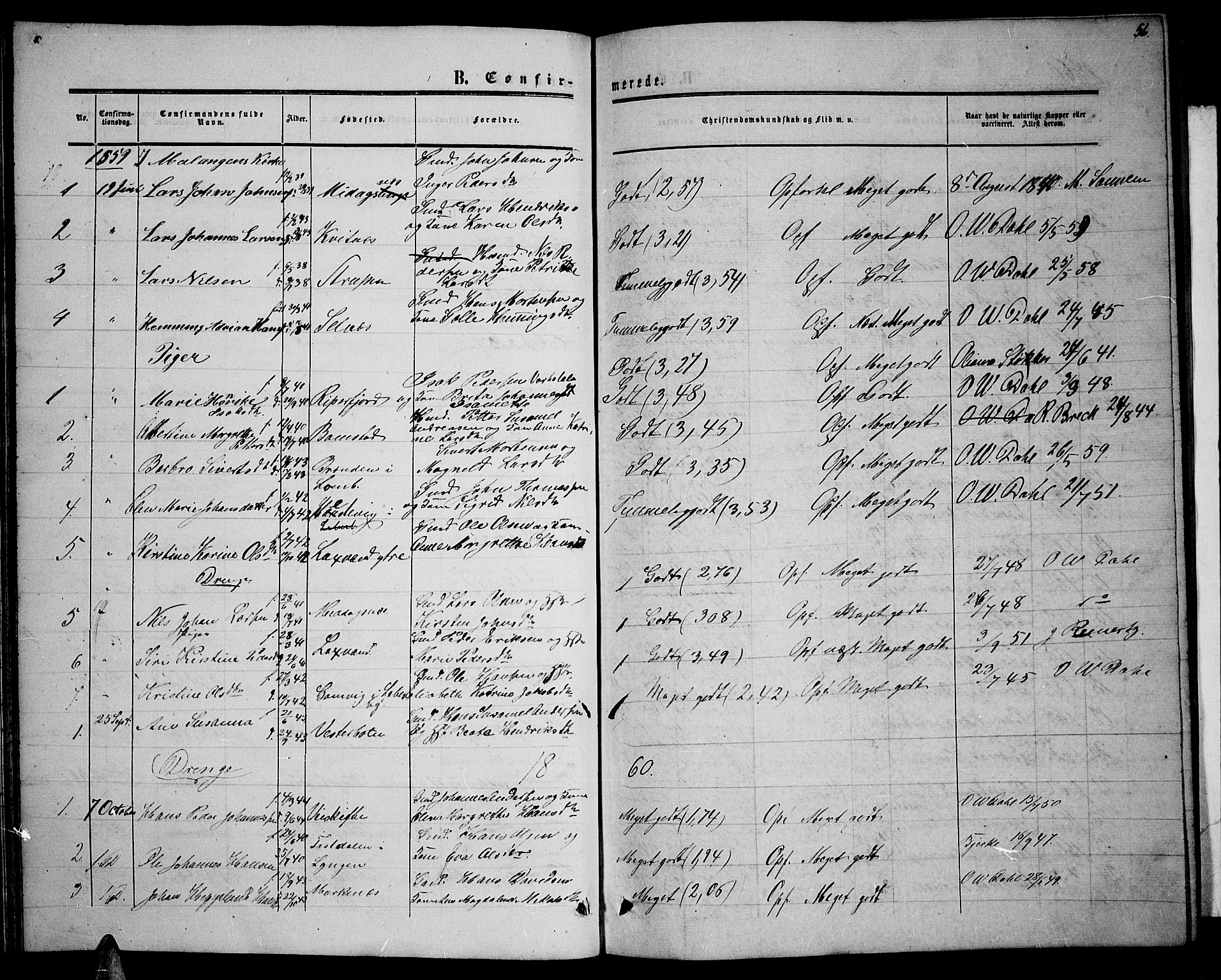 Balsfjord sokneprestembete, SATØ/S-1303/G/Ga/L0005klokker: Parish register (copy) no. 5, 1856-1862, p. 56