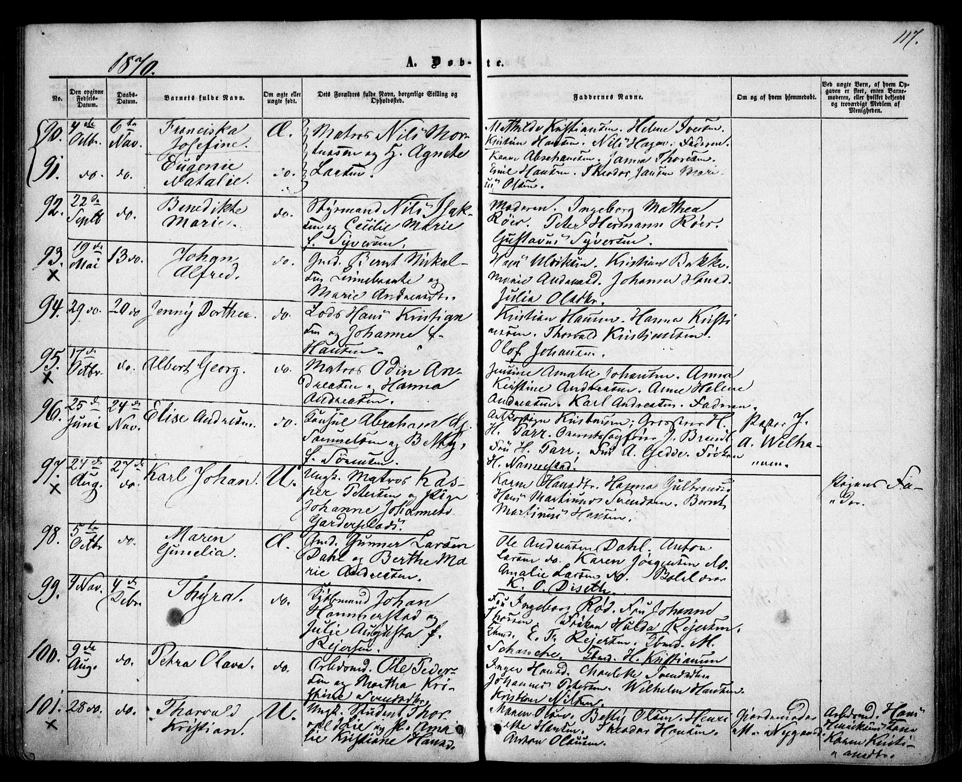 Drøbak prestekontor Kirkebøker, SAO/A-10142a/F/Fa/L0002: Parish register (official) no. I 2, 1858-1870, p. 117