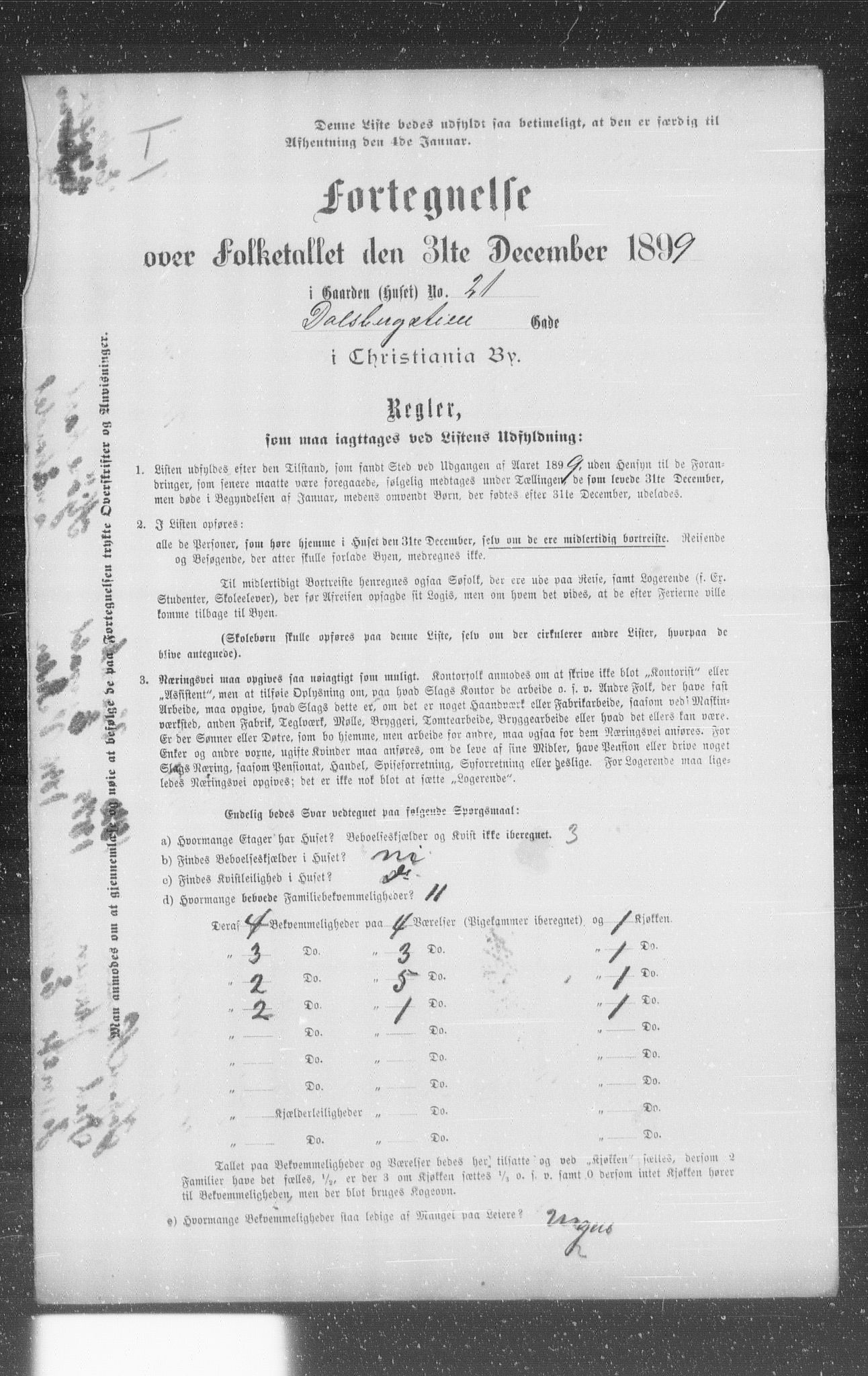 OBA, Municipal Census 1899 for Kristiania, 1899, p. 1865