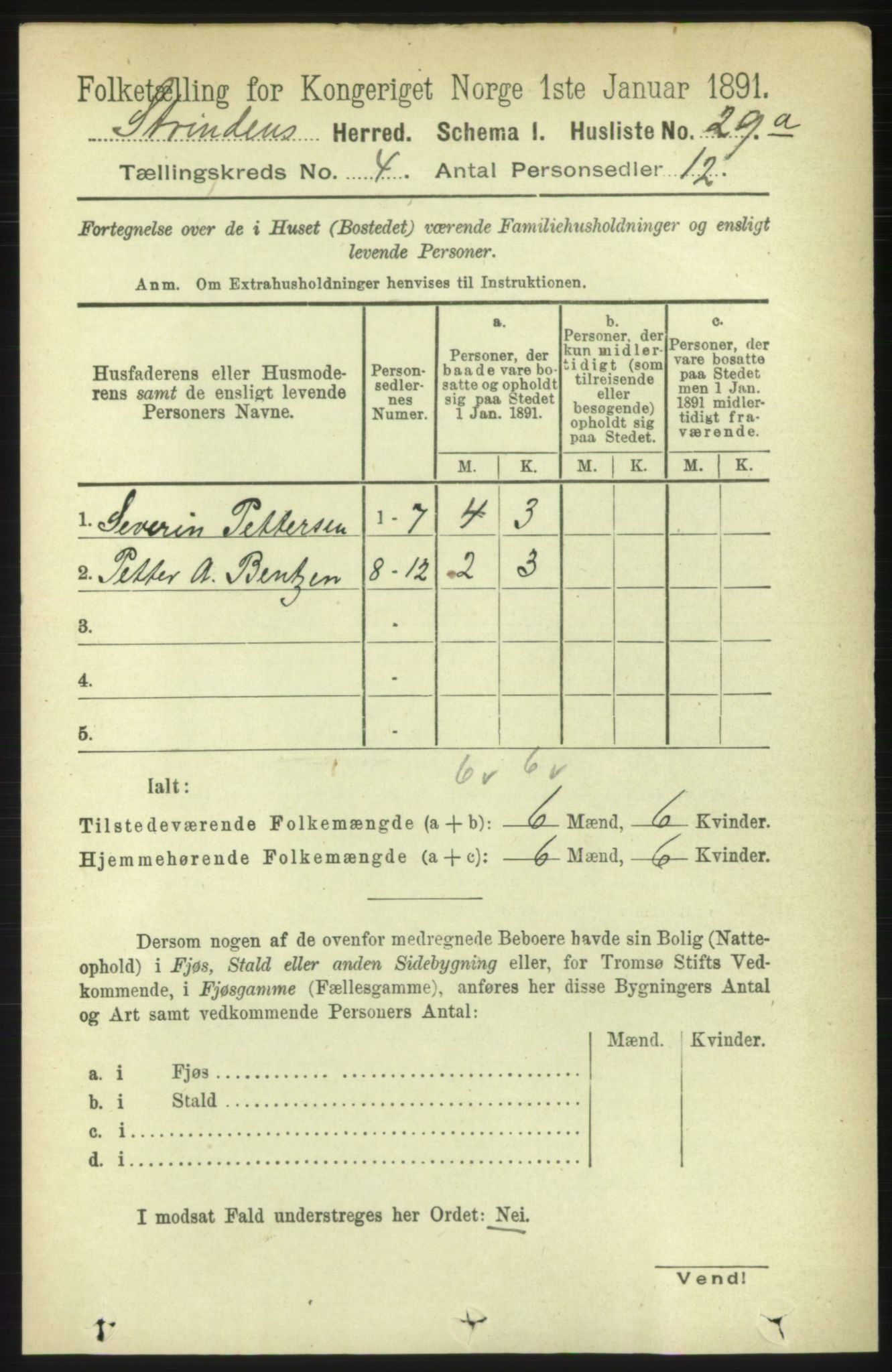 RA, 1891 census for 1660 Strinda, 1891, p. 3805